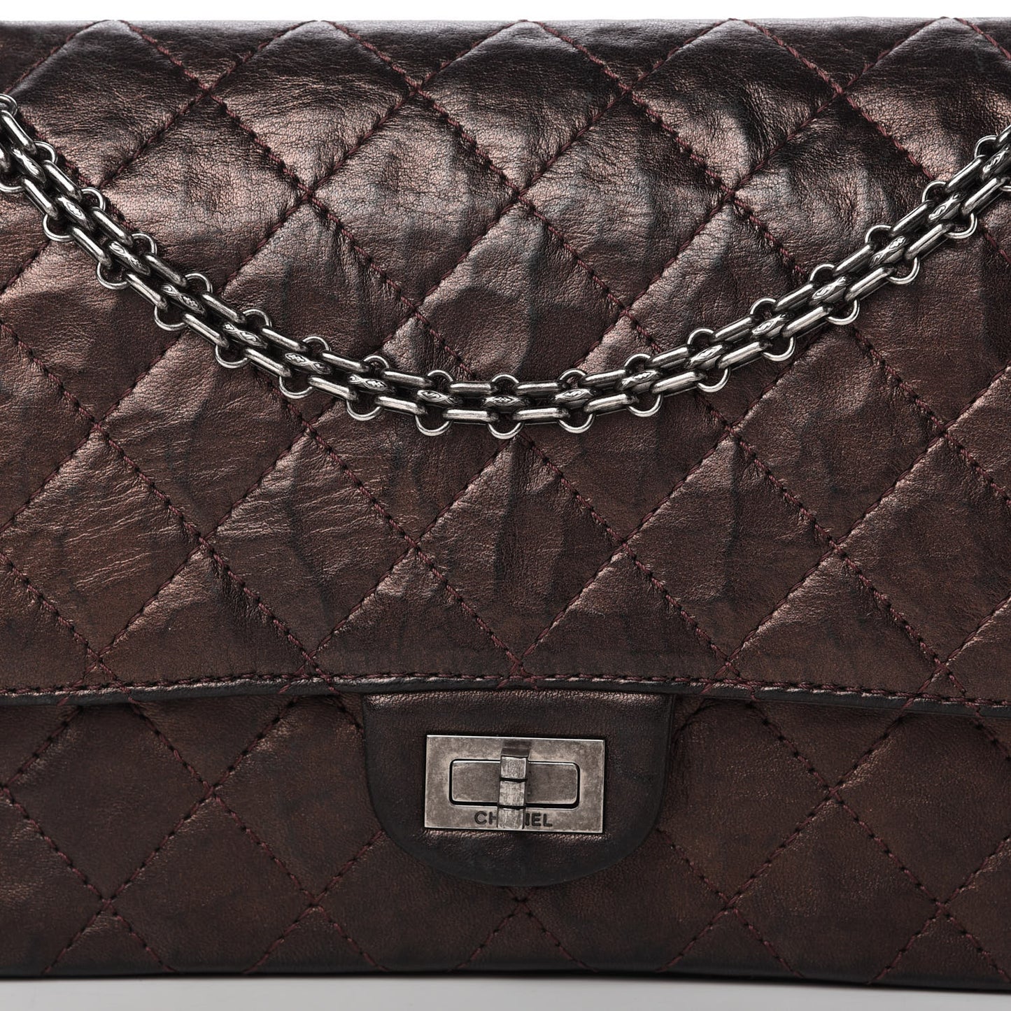 Metallic Aged Calfskin Quilted 2.55 Reissue 226 Flap Dark Copper