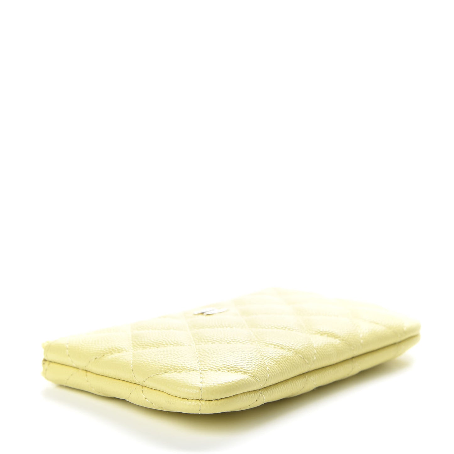 Caviar Quilted Small Pouch Light Yellow