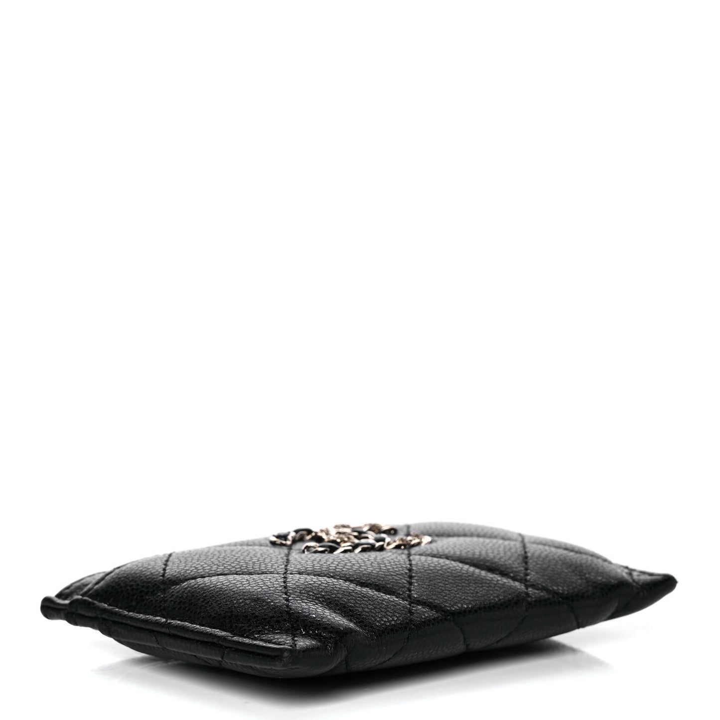 Caviar Quilted French New Wave Card Holder Black