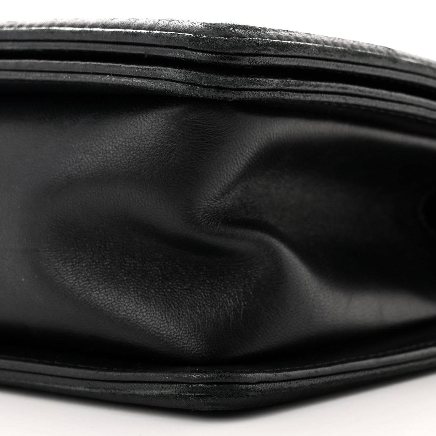 Lambskin Chevron Quilted Medium Boy Flap Black