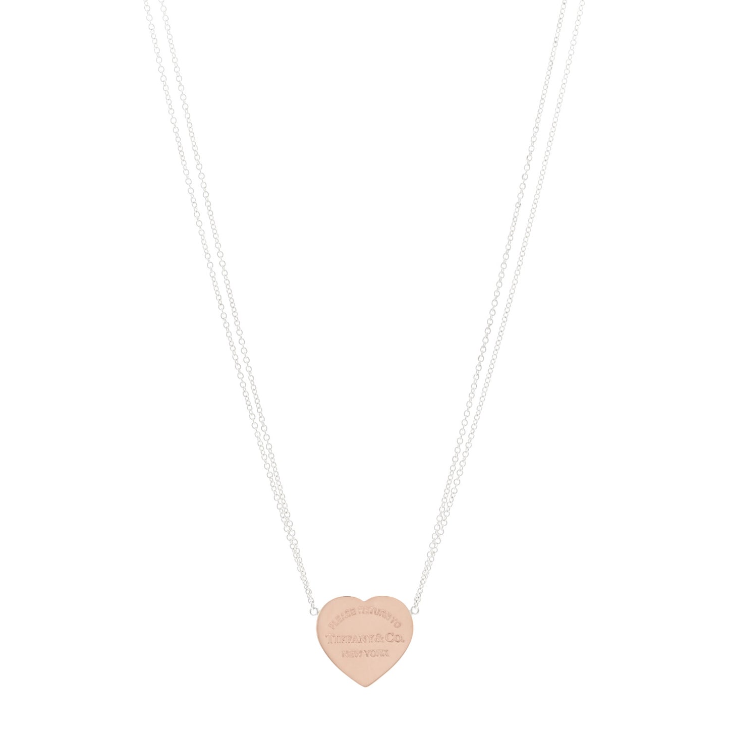 Sterling Silver Rubedo Return to Tiffany Heart Tag Necklace