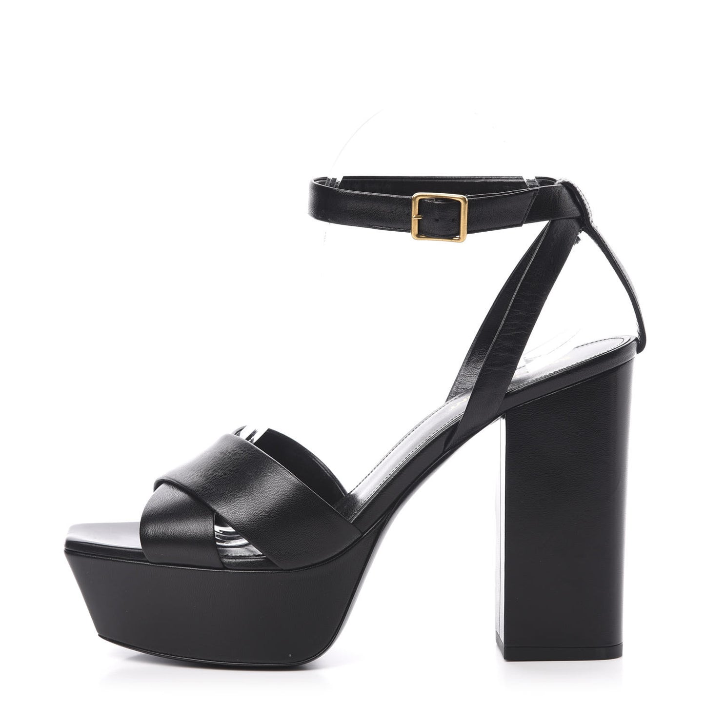 Calfskin Farrah 80 Platform Sandals 40.5 Black