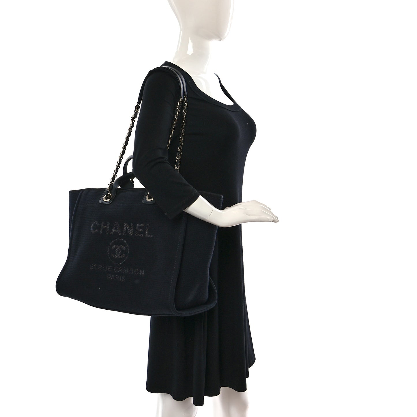 Mixed Fibers Medium Deauville Tote Black