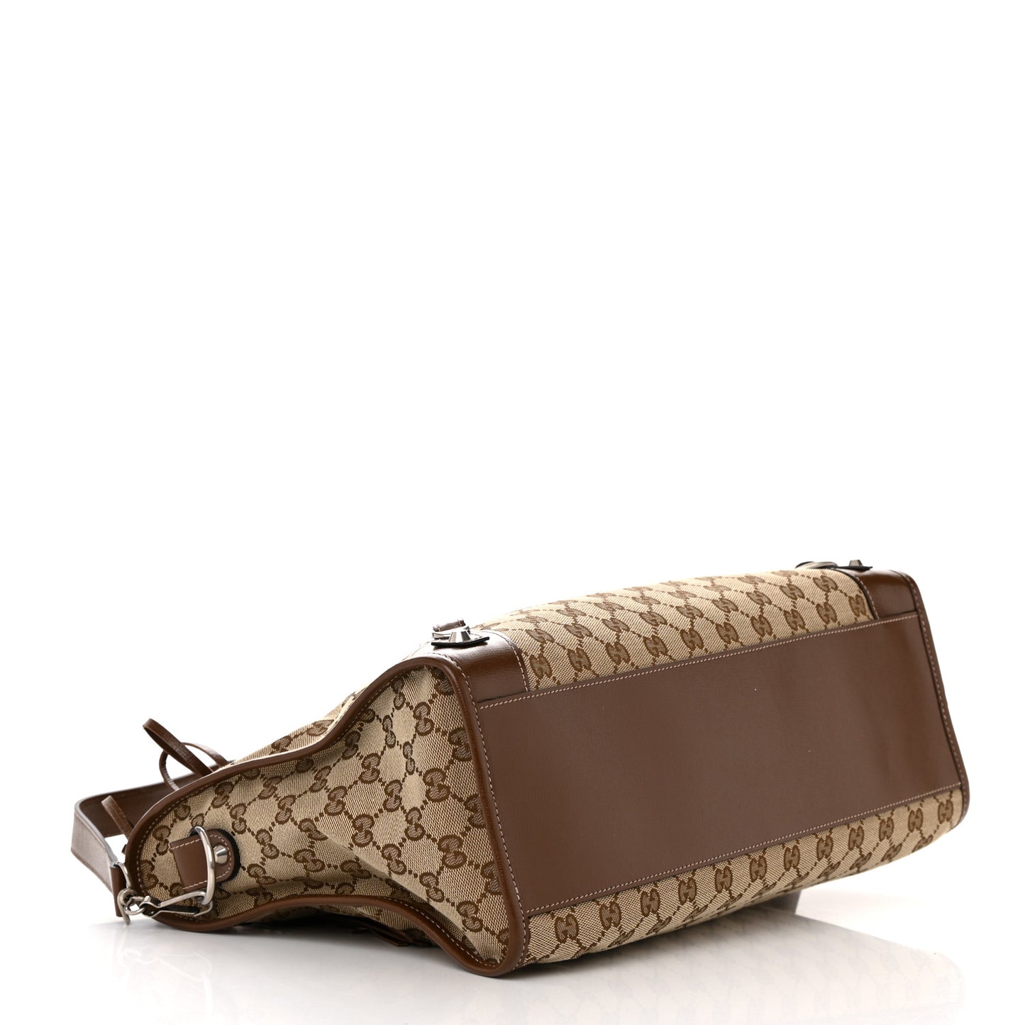 X GUCCI GG Monogram Azalea Calfskin Neo Classic Silver Hardware Medium City Beige Ebony Brown Sugar