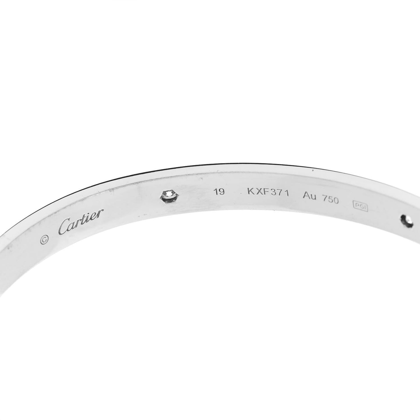 18K White Gold 4 Diamond Love Bracelet 19