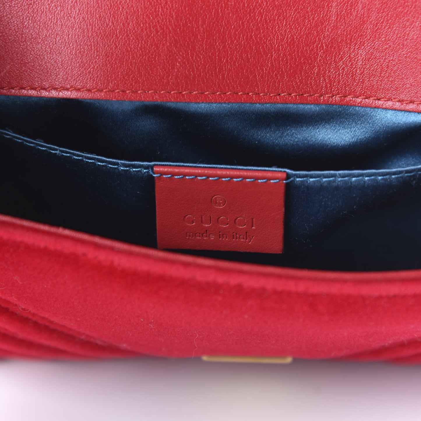 Velvet Matelasse Mini GG Marmont Shoulder Bag Hibiscus Red
