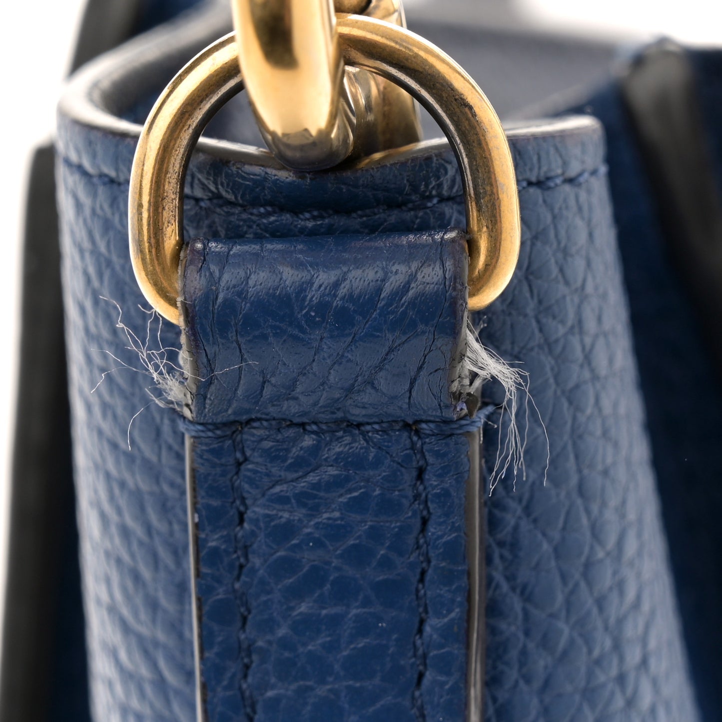 Drummed Calfskin Nano Luggage Indigo