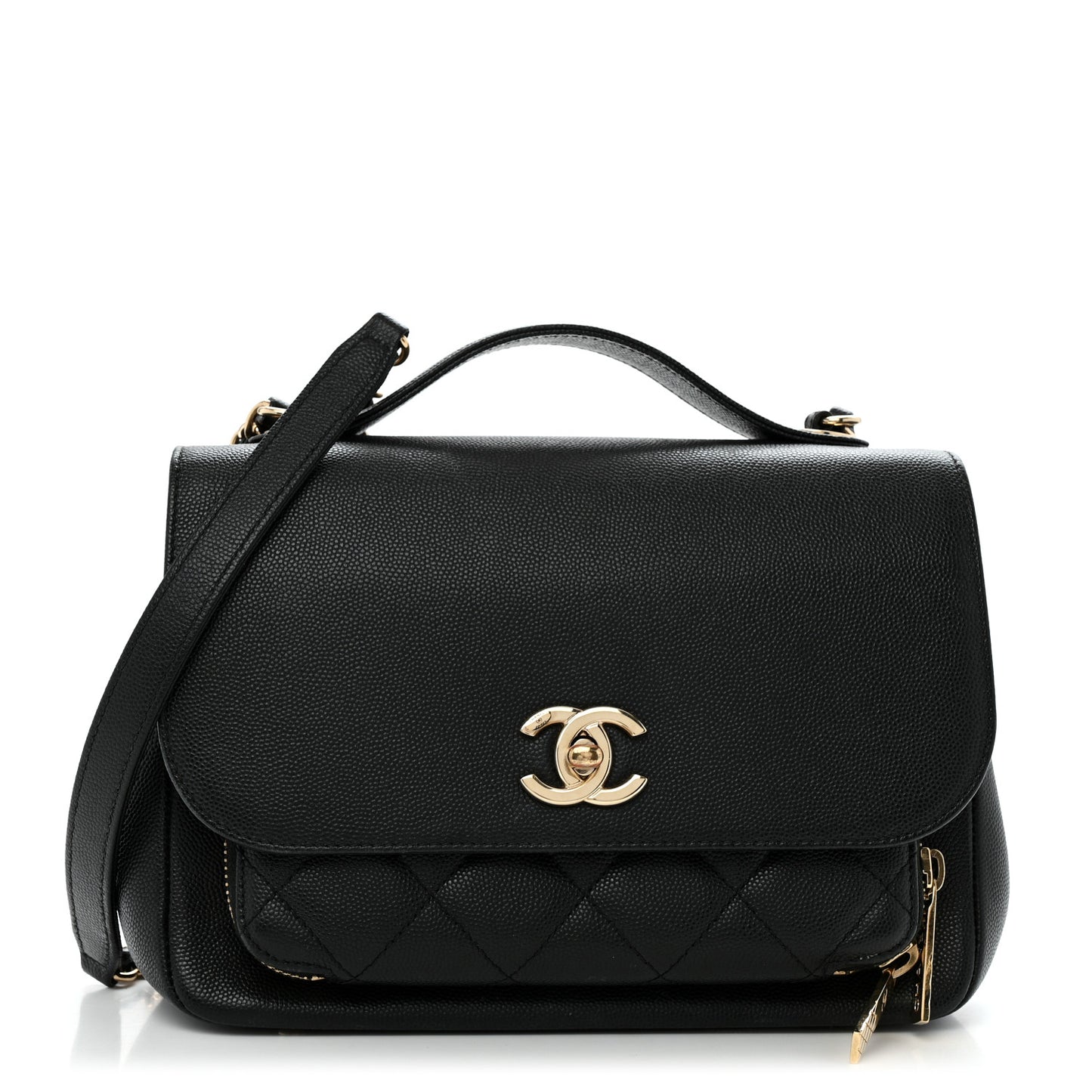 Caviar Quilted Medium Business Affinity Flap Black