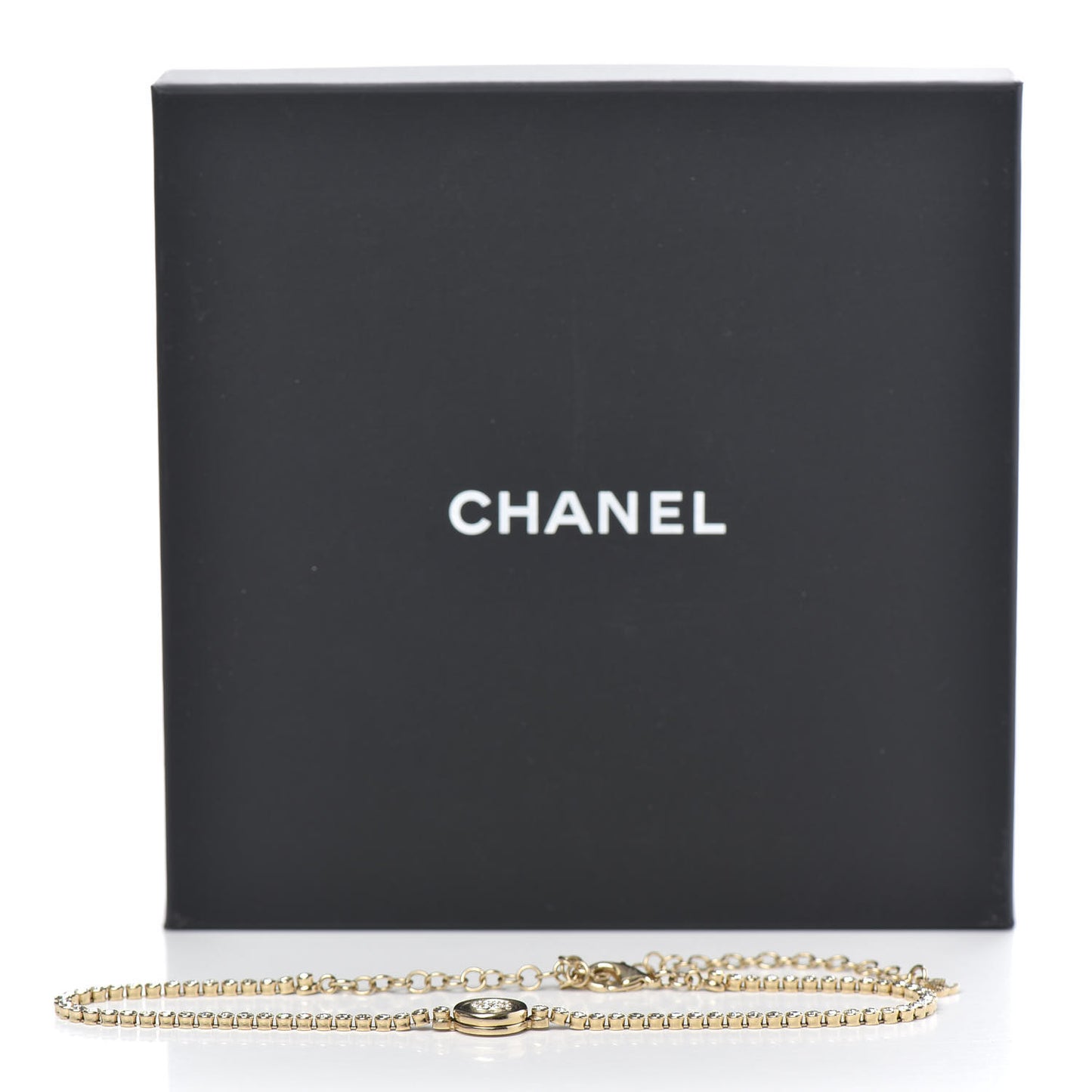 Crystal CC Chain Short Necklace Gold