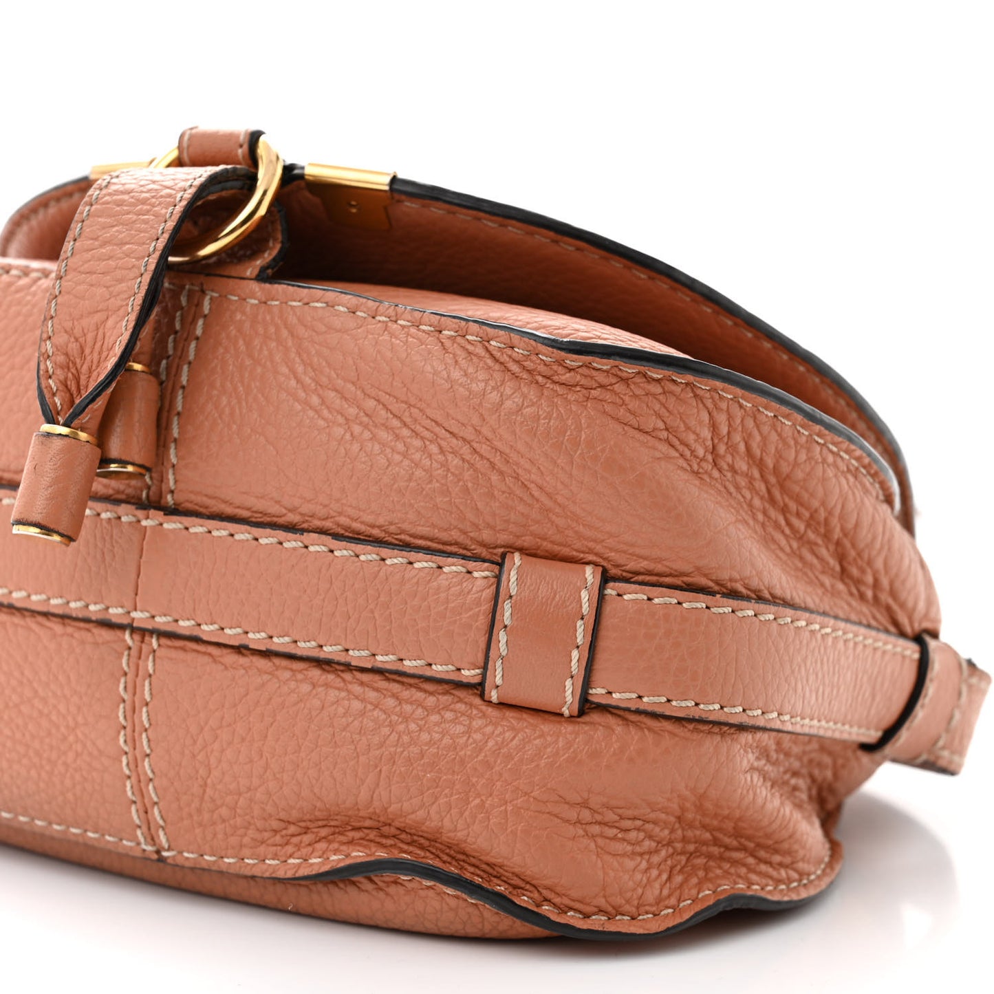 Calfskin Mini Marcie Round Crossbody Bag Peach Bloom