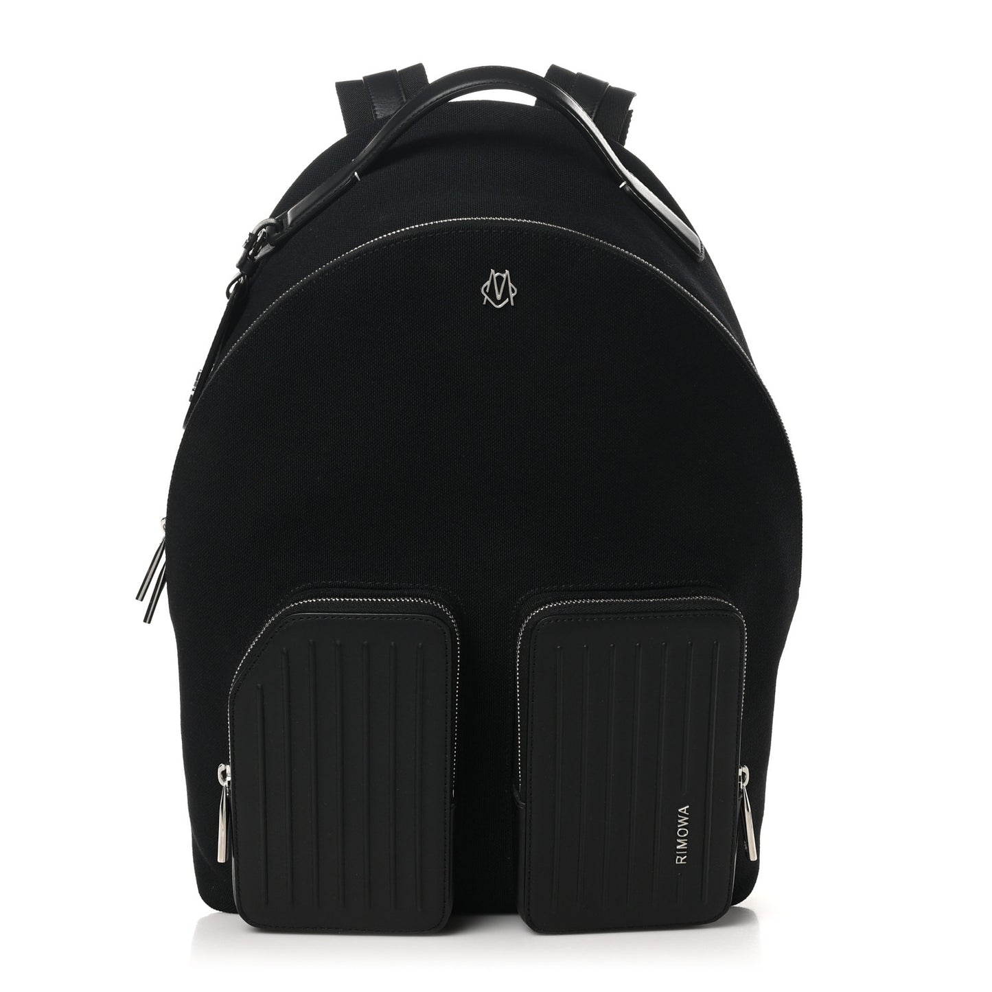 Canvas Calfskin Never Still Medium Backpack Black