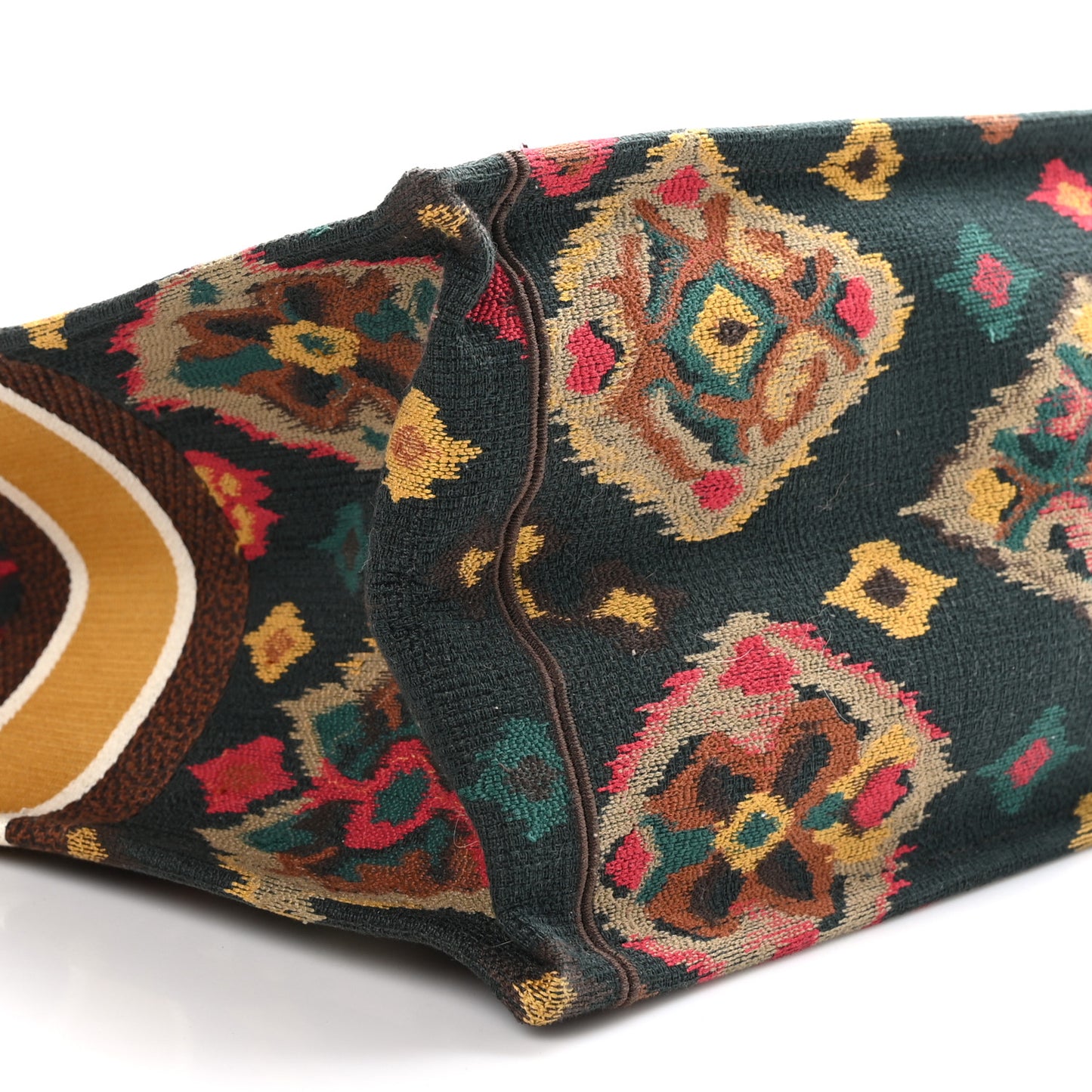 Canvas Embroidered Large Paisley Book Tote Multicolor