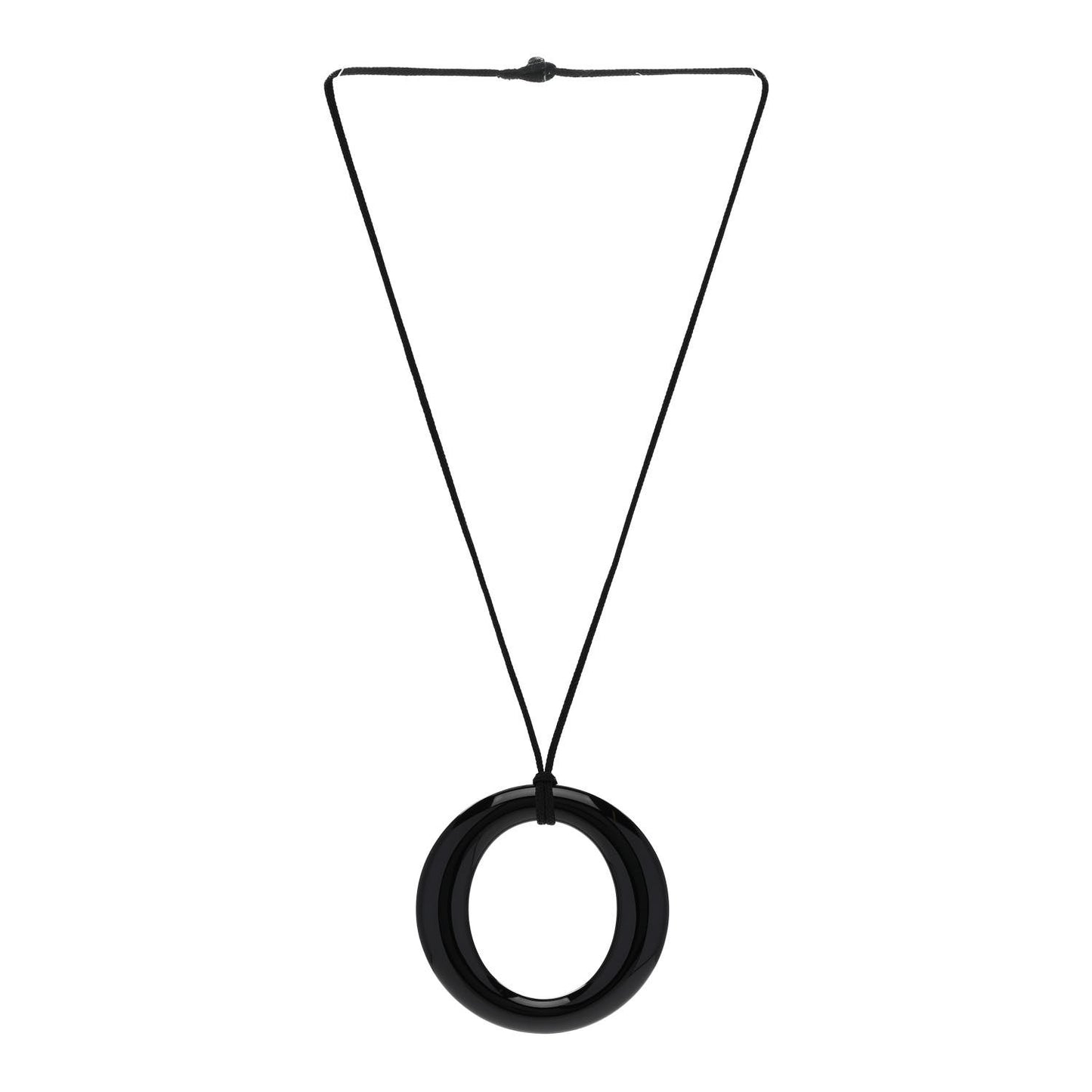 Lacquer Hardwood Elsa Peretti Sevillana Pendant Cord Necklace Black