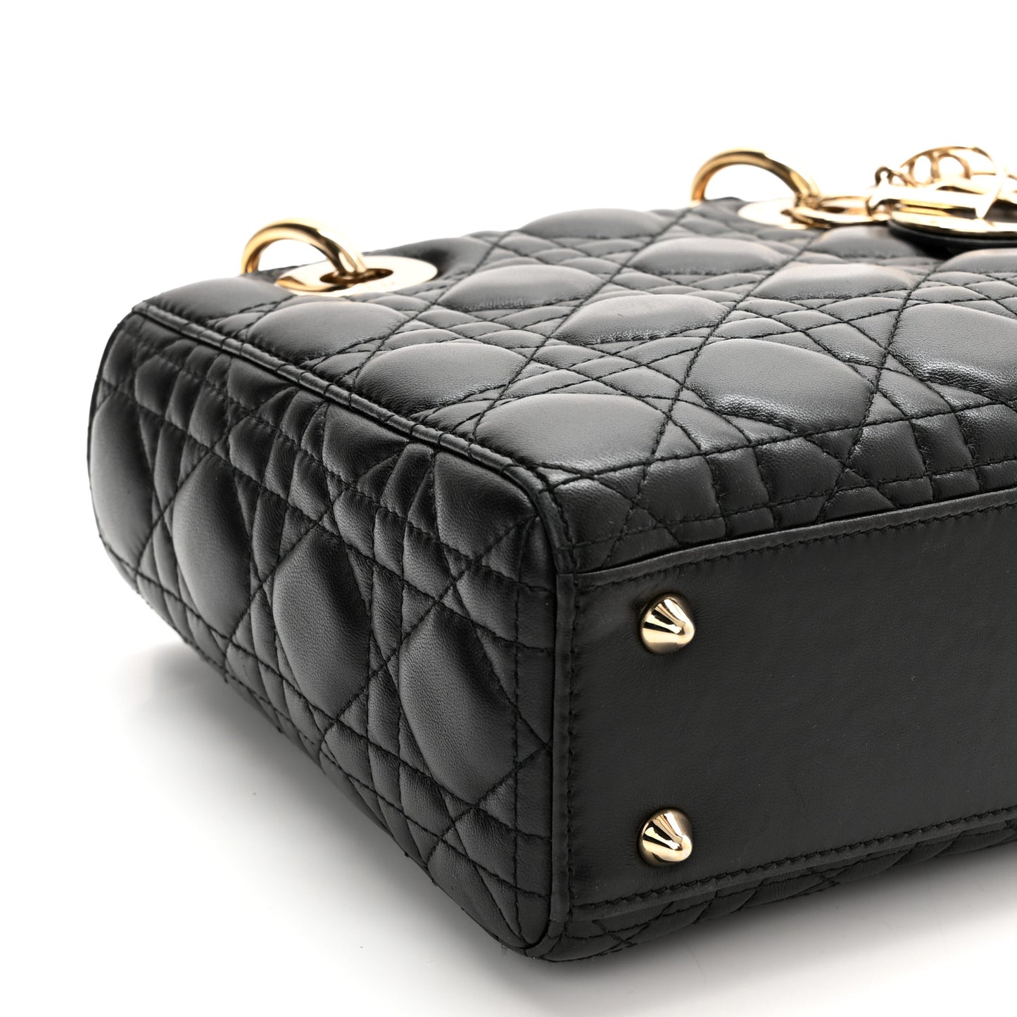 Lambskin Cannage Small Lucky Badges My Lady Dior Black