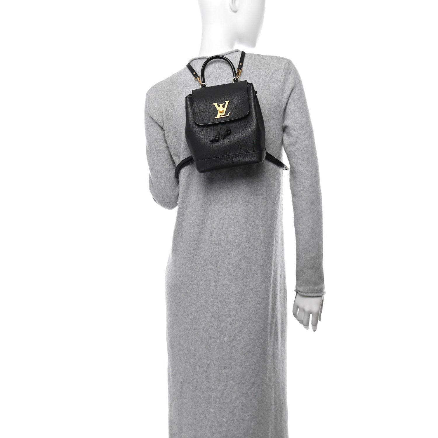 Louis Vuitton Calfskin Lockme Mini Backpack Black 2 of 11