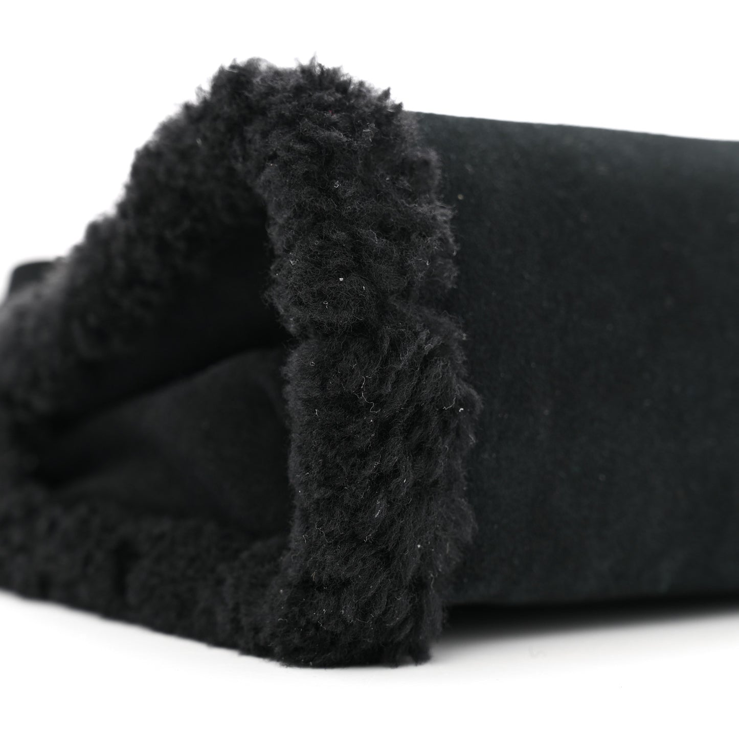X UGG Suede Shearling Small Shopping Bag Black