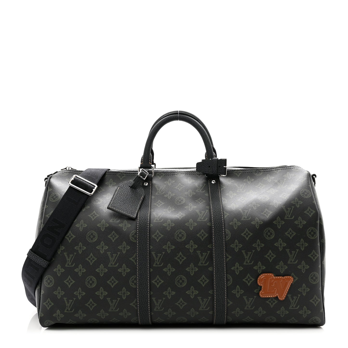 Monogram LV Record Keepall Bandouliere 50 Dark Green