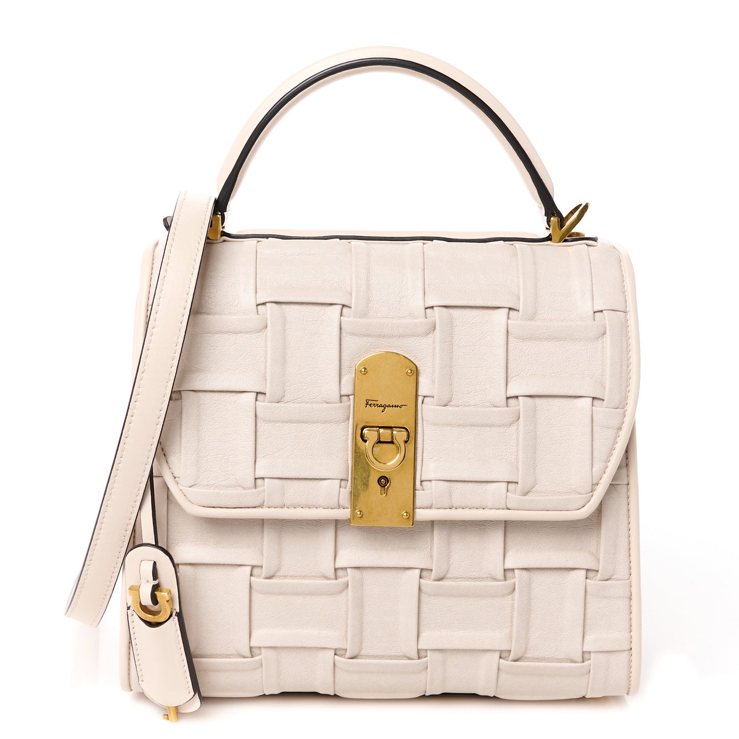 Lambskin Woven Small Boxyz Bone