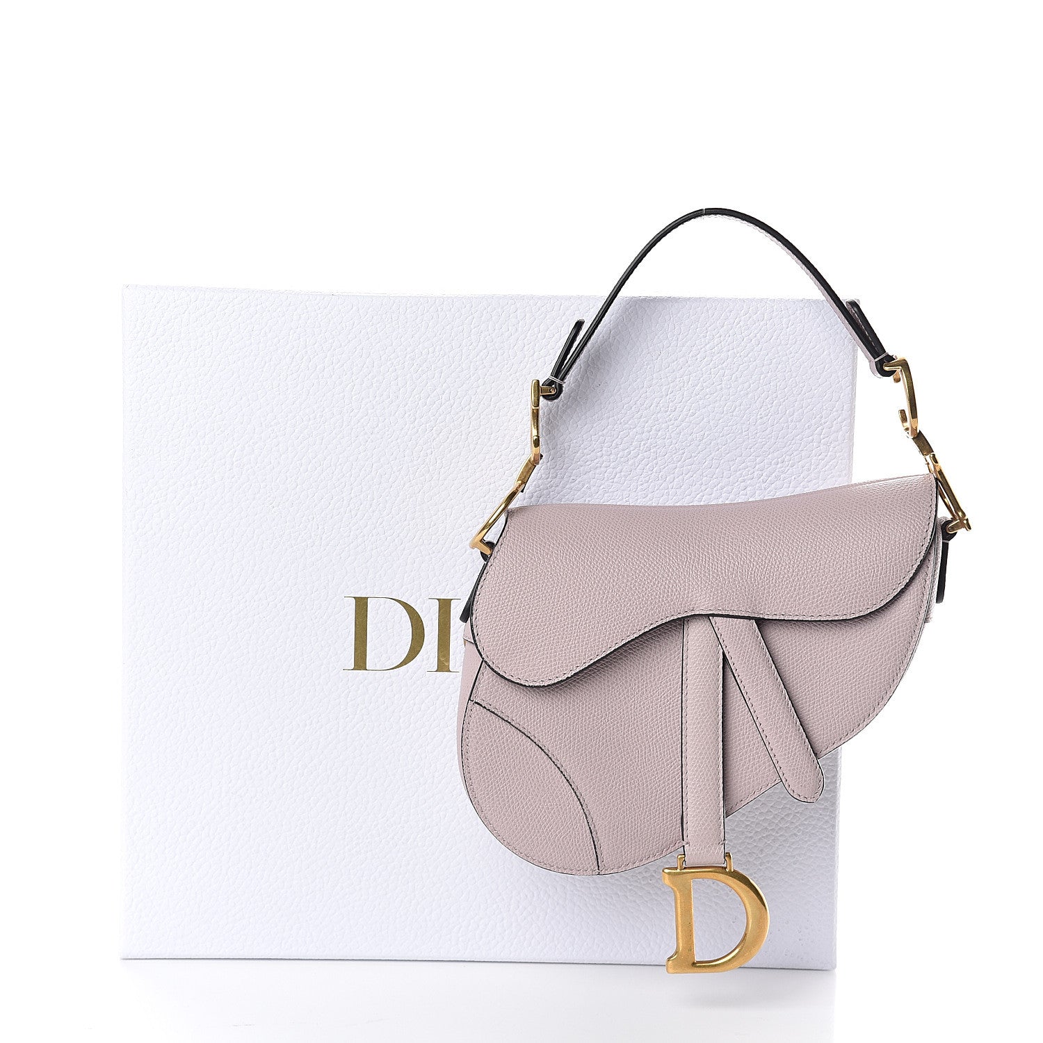 Christian Dior Grained Calfskin Mini Saddle Bag Light Purple 8 of 8