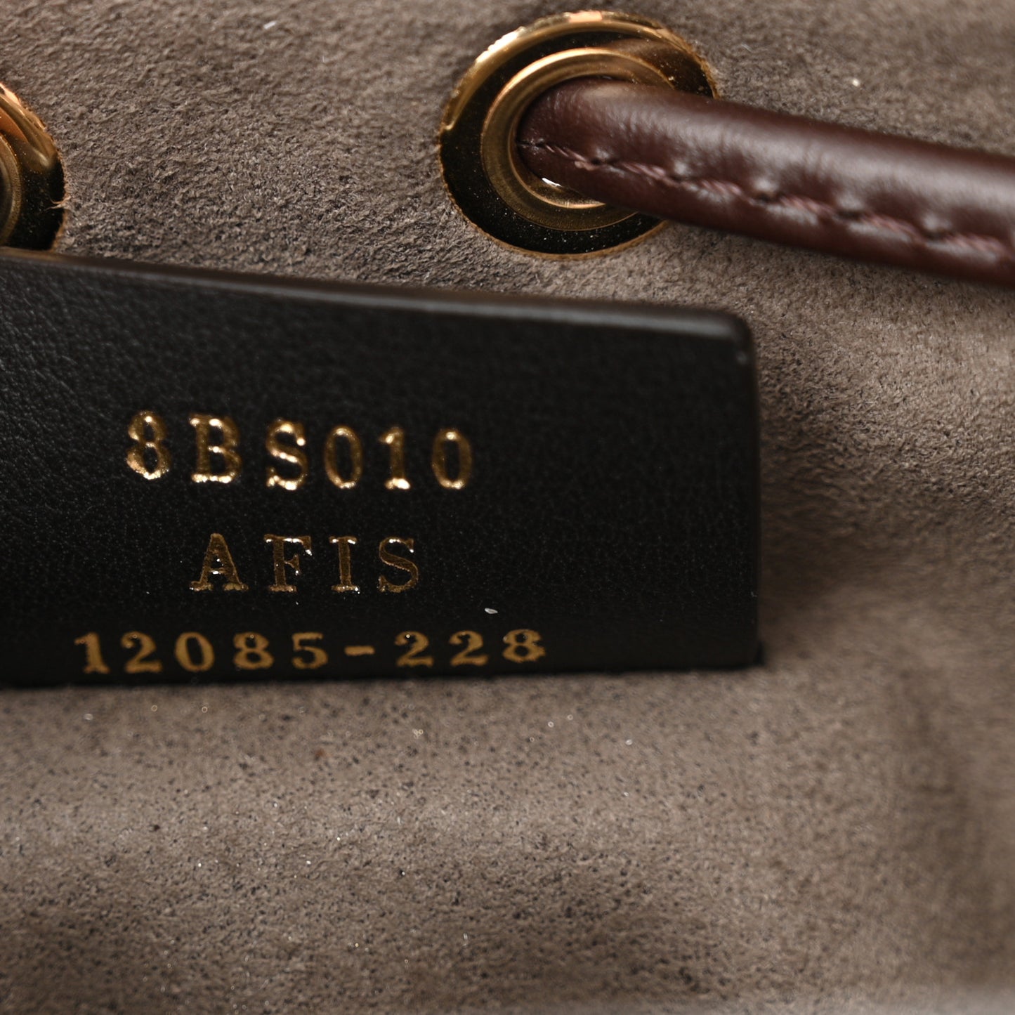 Suede Vitello King F is Fendi Micro FF Mini Mon Tresor Bucket Bag Sigaro Marrone Ebano