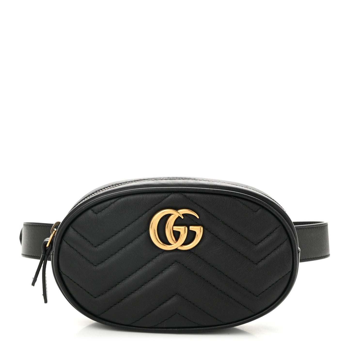 Calfskin Matelasse GG Marmont Belt Bag 75 30 Black
