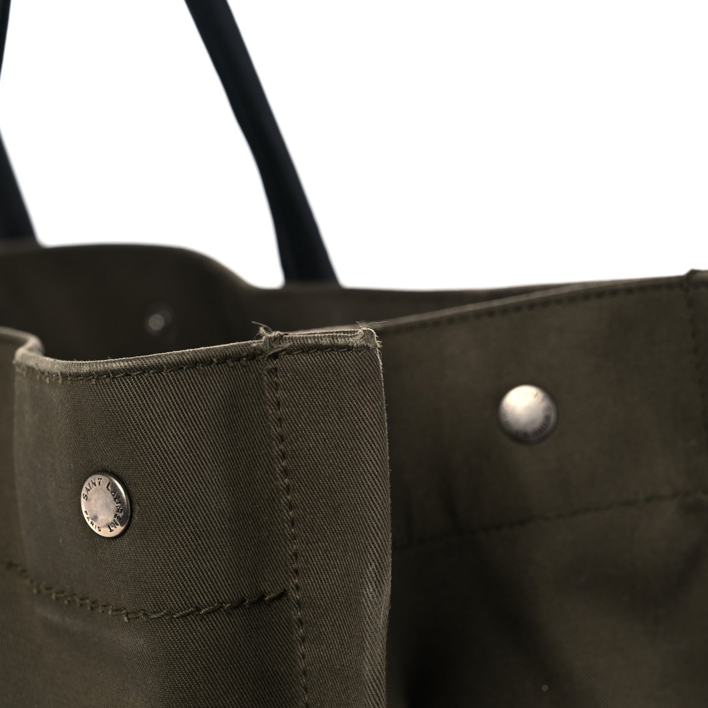 Linen Calfskin Rive Gauche Tote Khaki