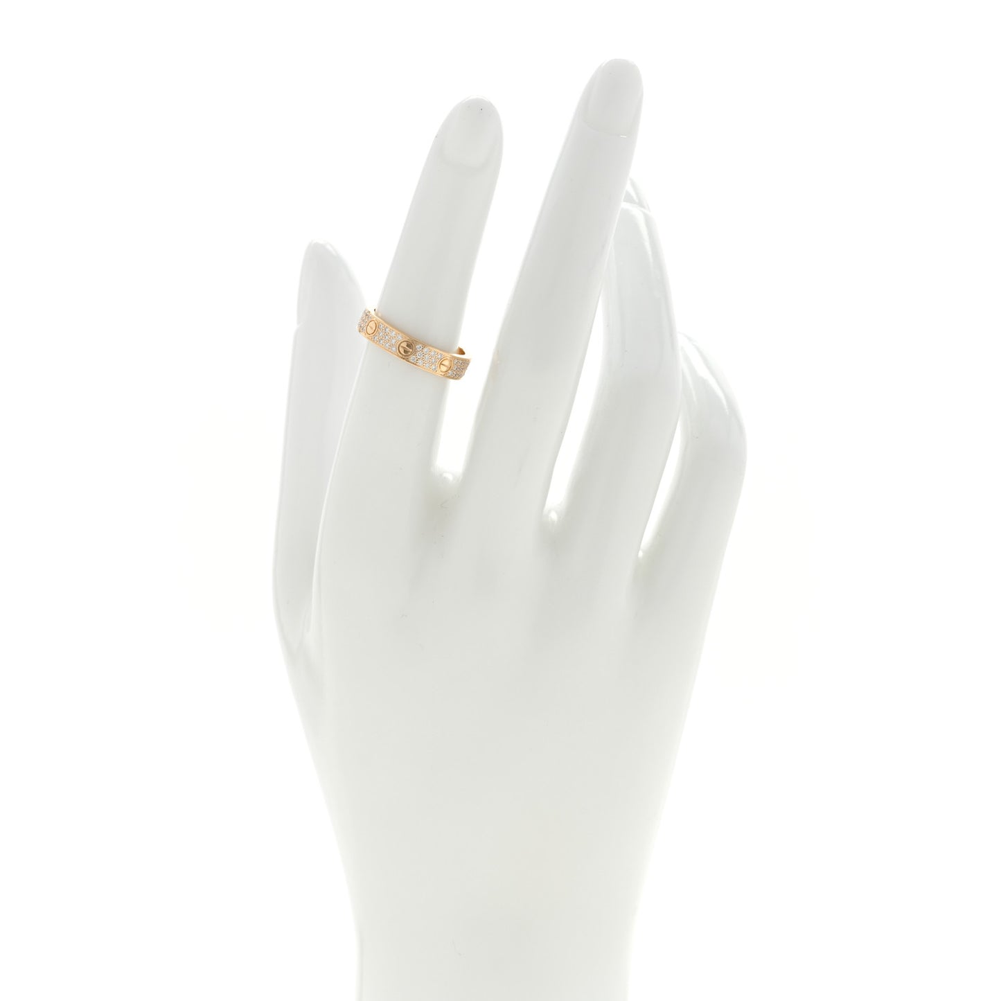 18K Yellow Gold Diamond 4mm LOVE Wedding Paved Band Ring 51 5.75