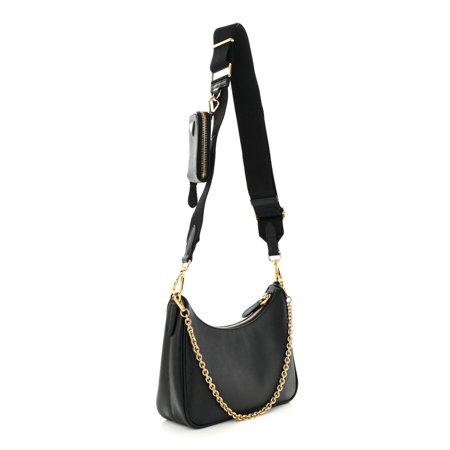 Prada Saffiano Lux Re-Edition 2005 Shoulder Bag Black 3 of 11