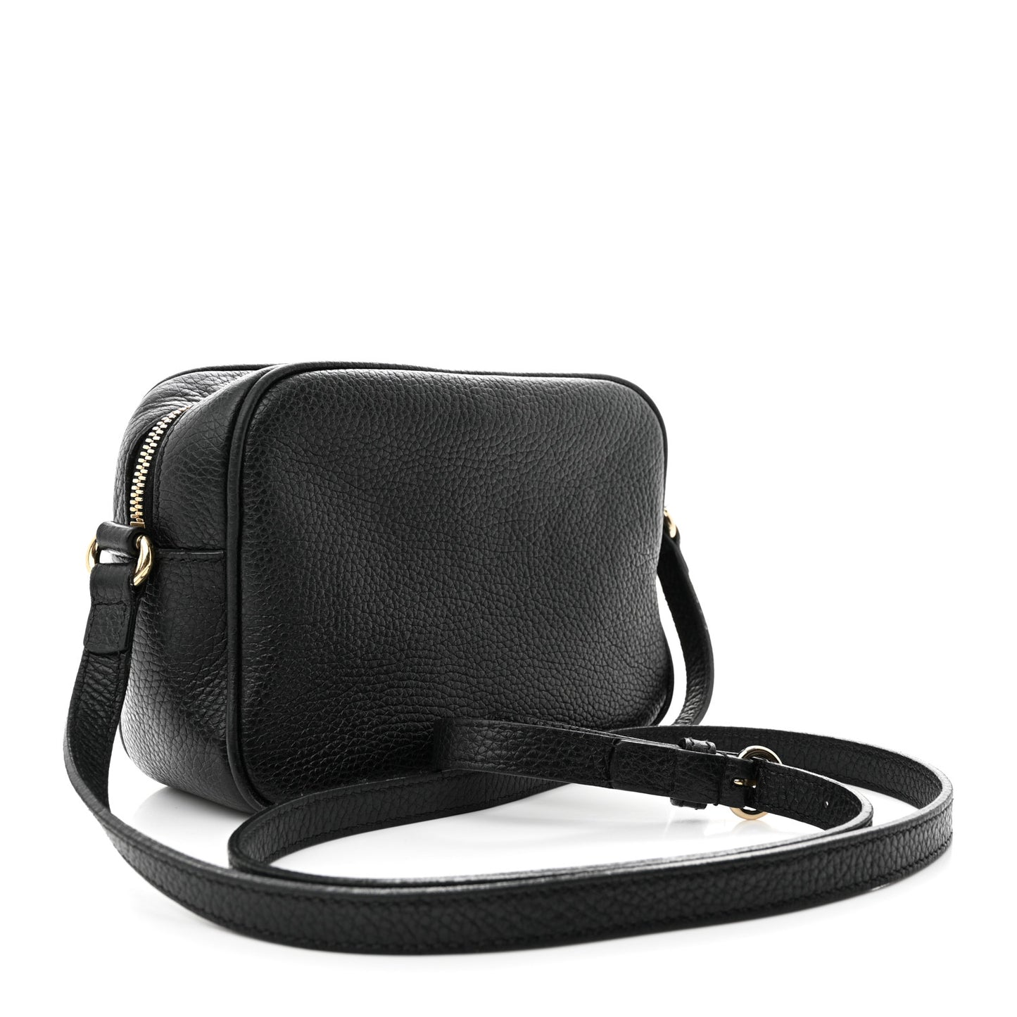 Pebbled Calfskin Small Soho Disco Bag Black