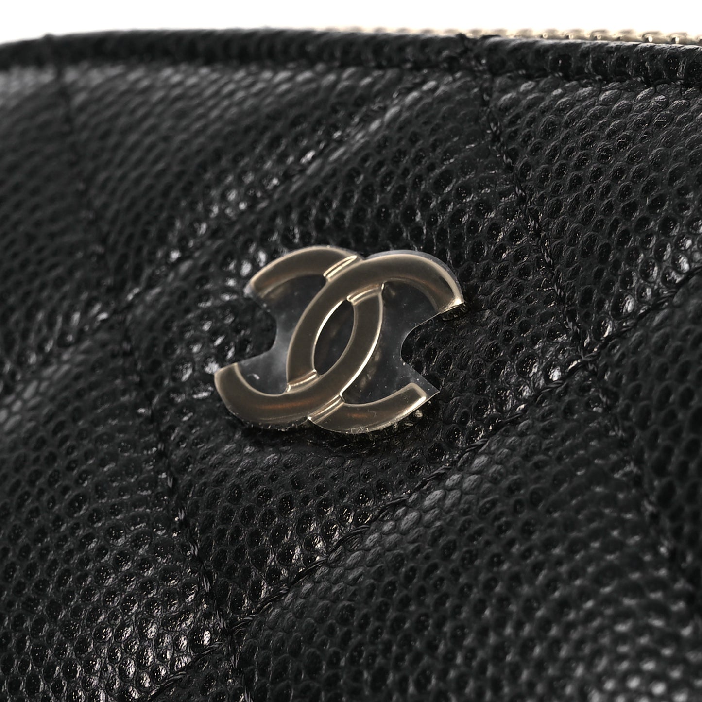 Caviar Quilted Small Cosmetic Case Black