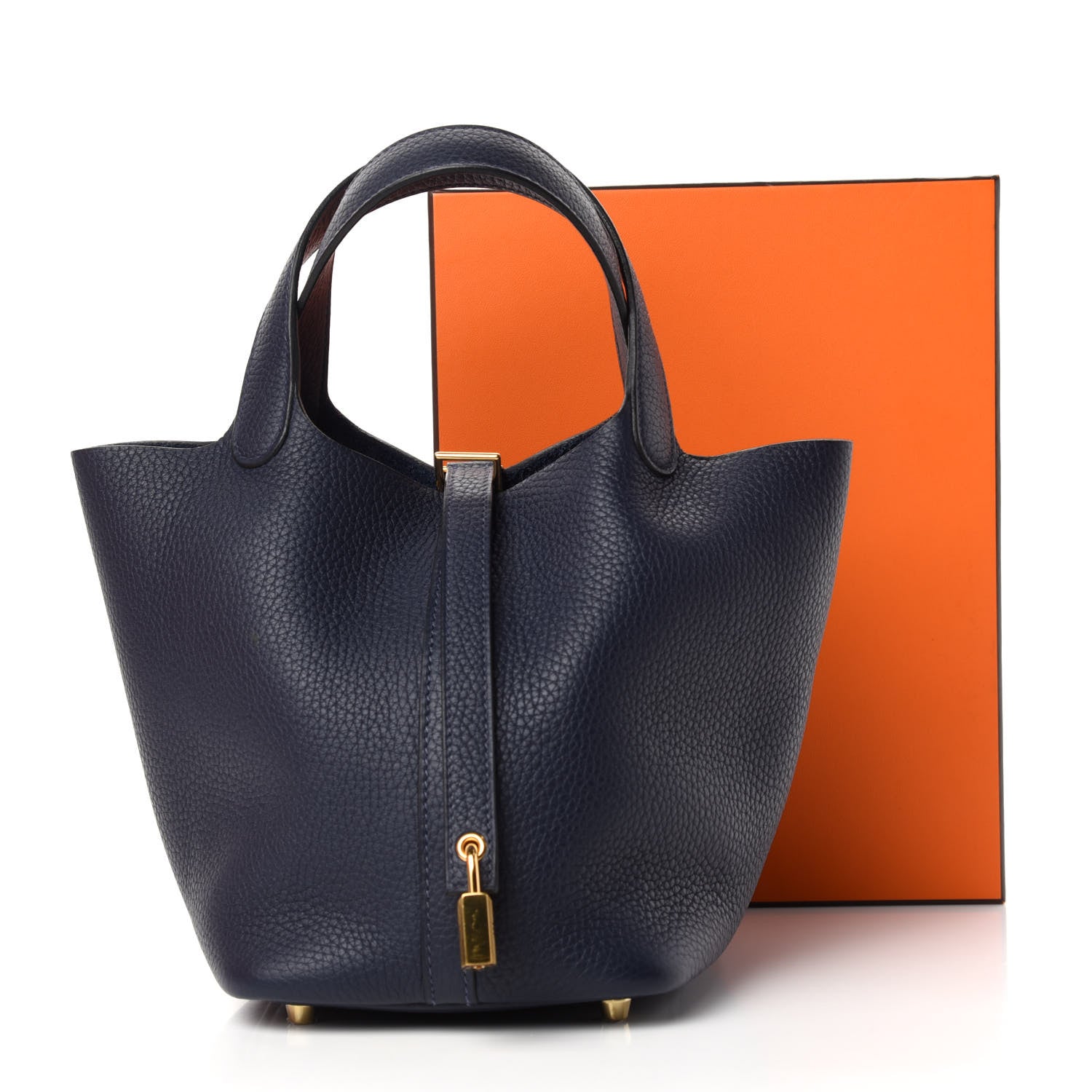 Hermes Taurillon Clemence Picotin Lock 18 PM Bleu Nuit 10 of 10