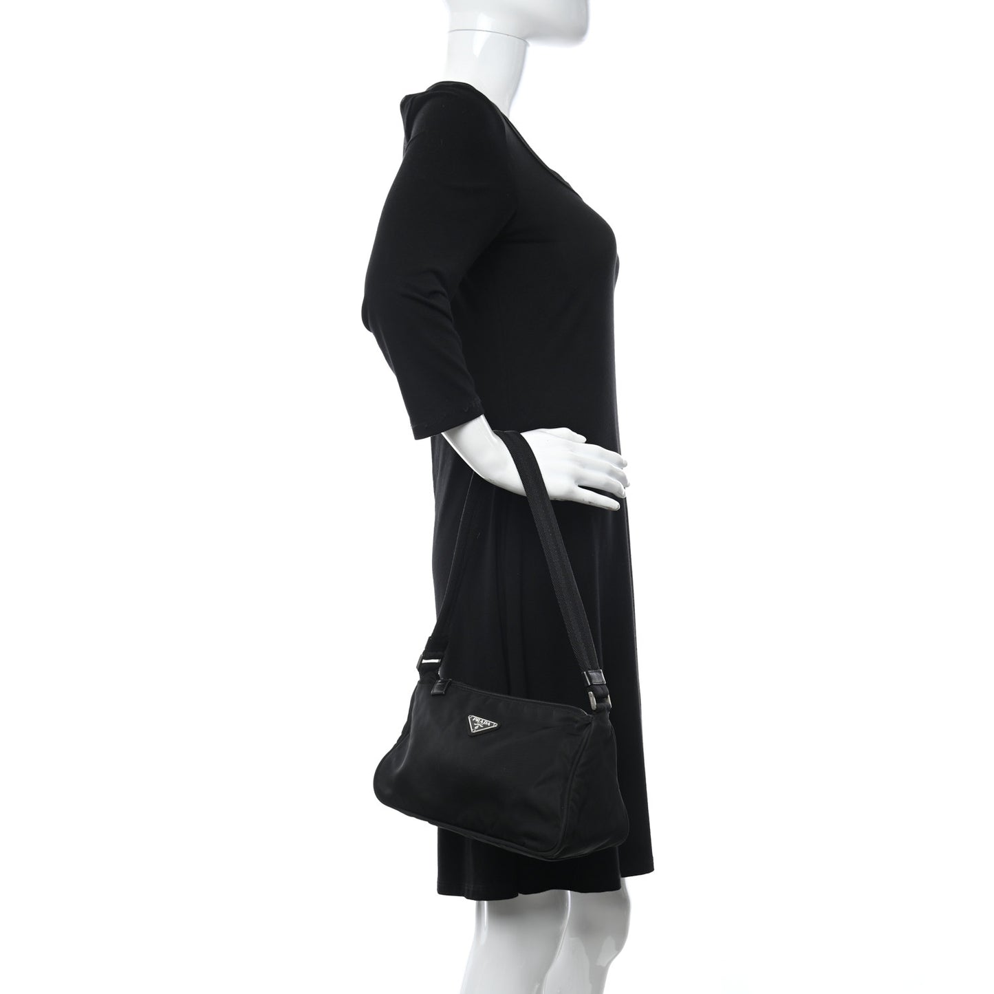 Tessuto Nylon Sport Shoulder Bag Black