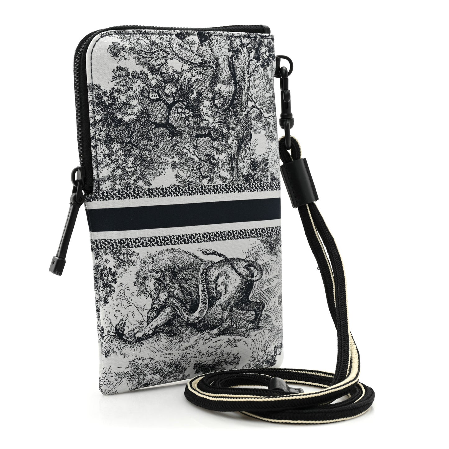 Technical Fabric Embroidered Toile De Jouy DiorTravel Multifunction Pouch Blue