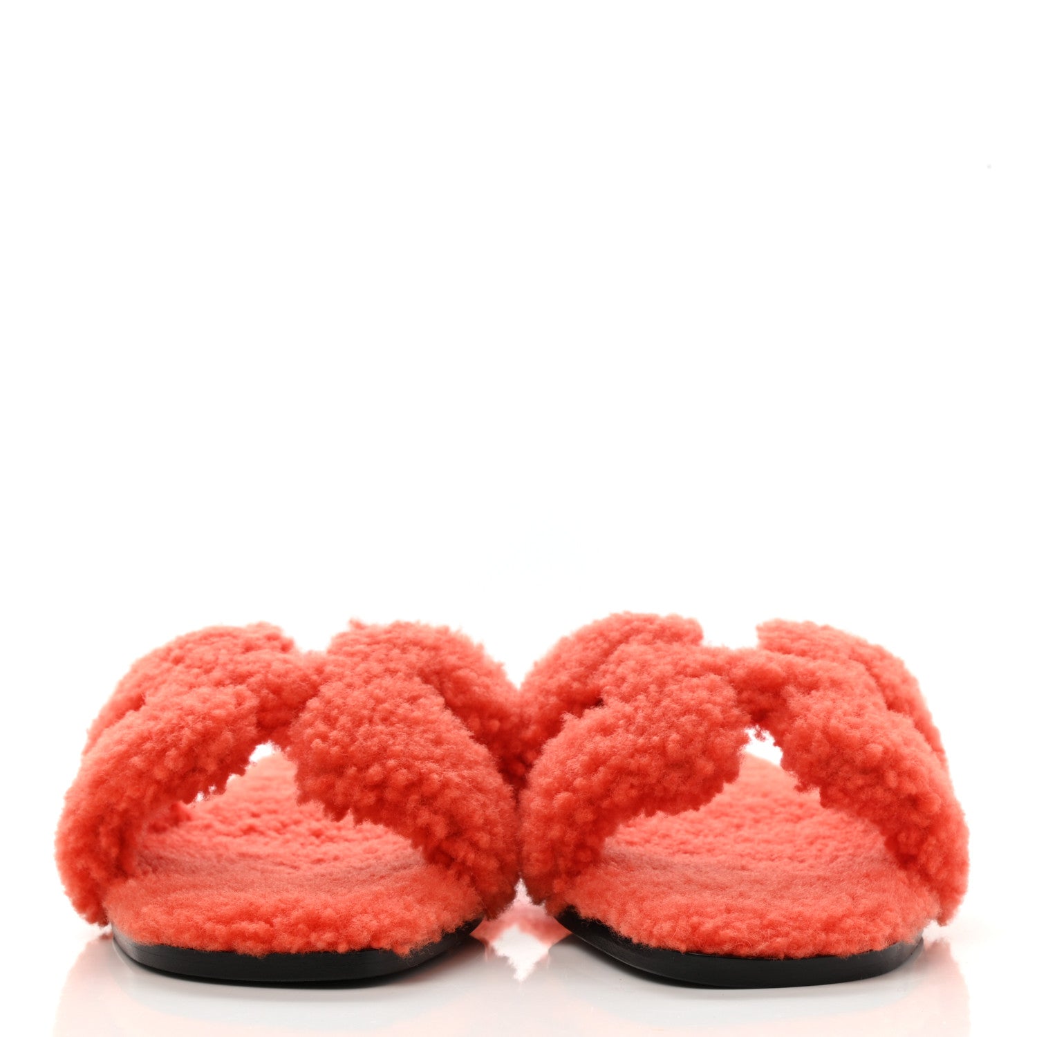 Hermes Woolskin Oran Sandals 37 Orange 2 of 10