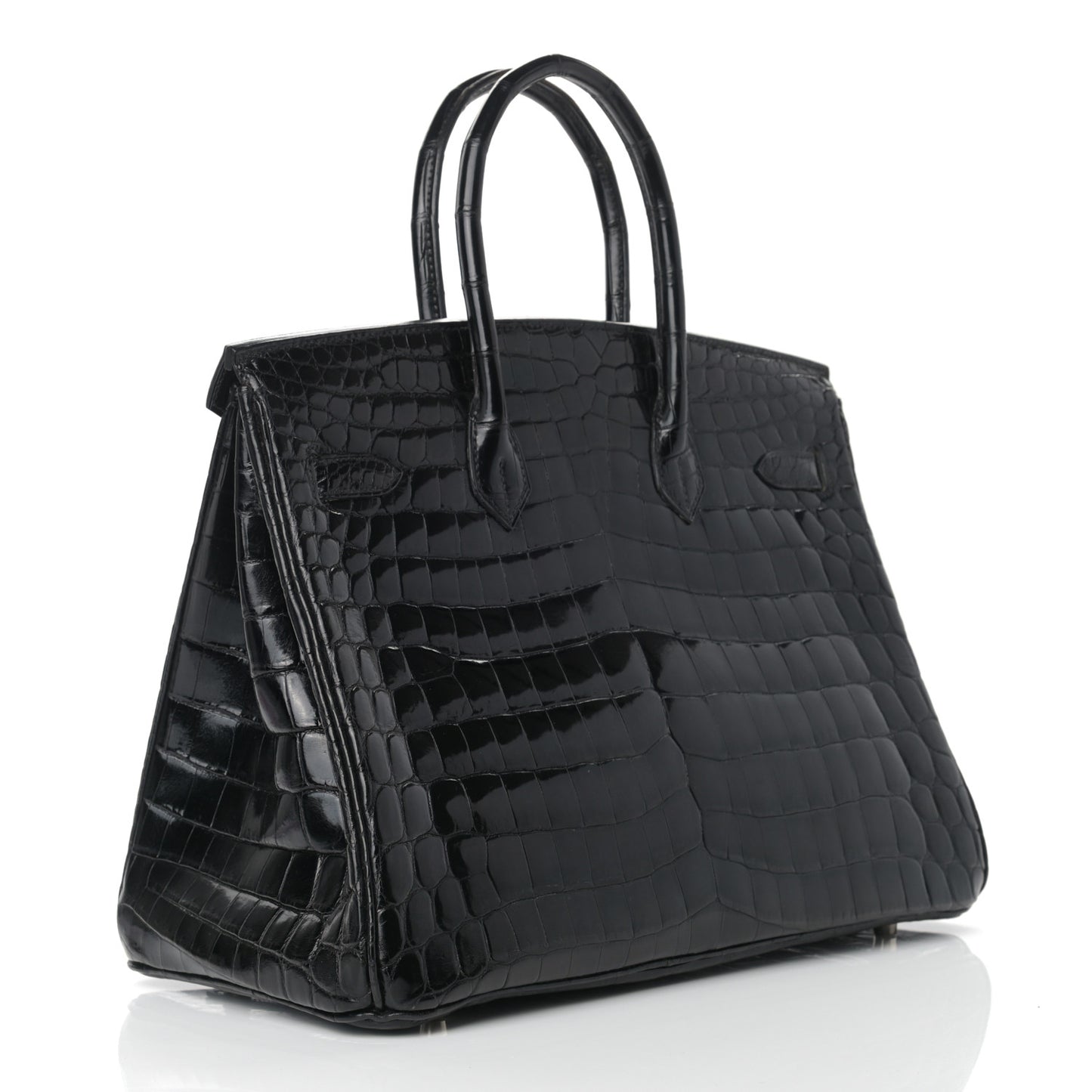 Shiny Niloticus Crocodile Birkin 35 Black
