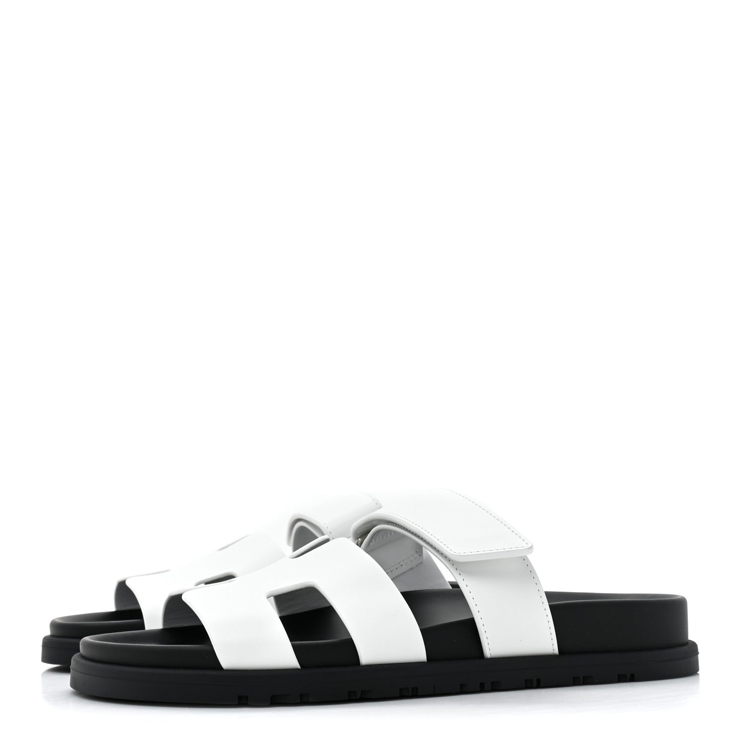 Hermes Calfskin Womens Chypre Sandals 37 White 3 of 9