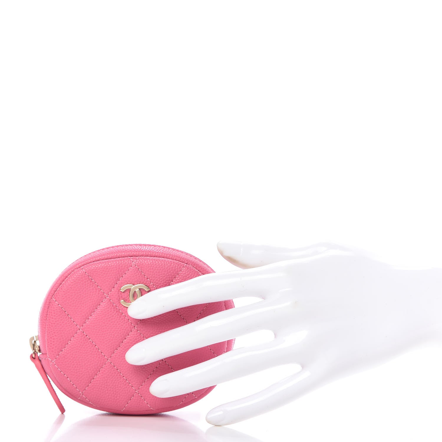 Chanel Caviar Quilted Zip Around Classic Coin Purse Pink 2 of 10