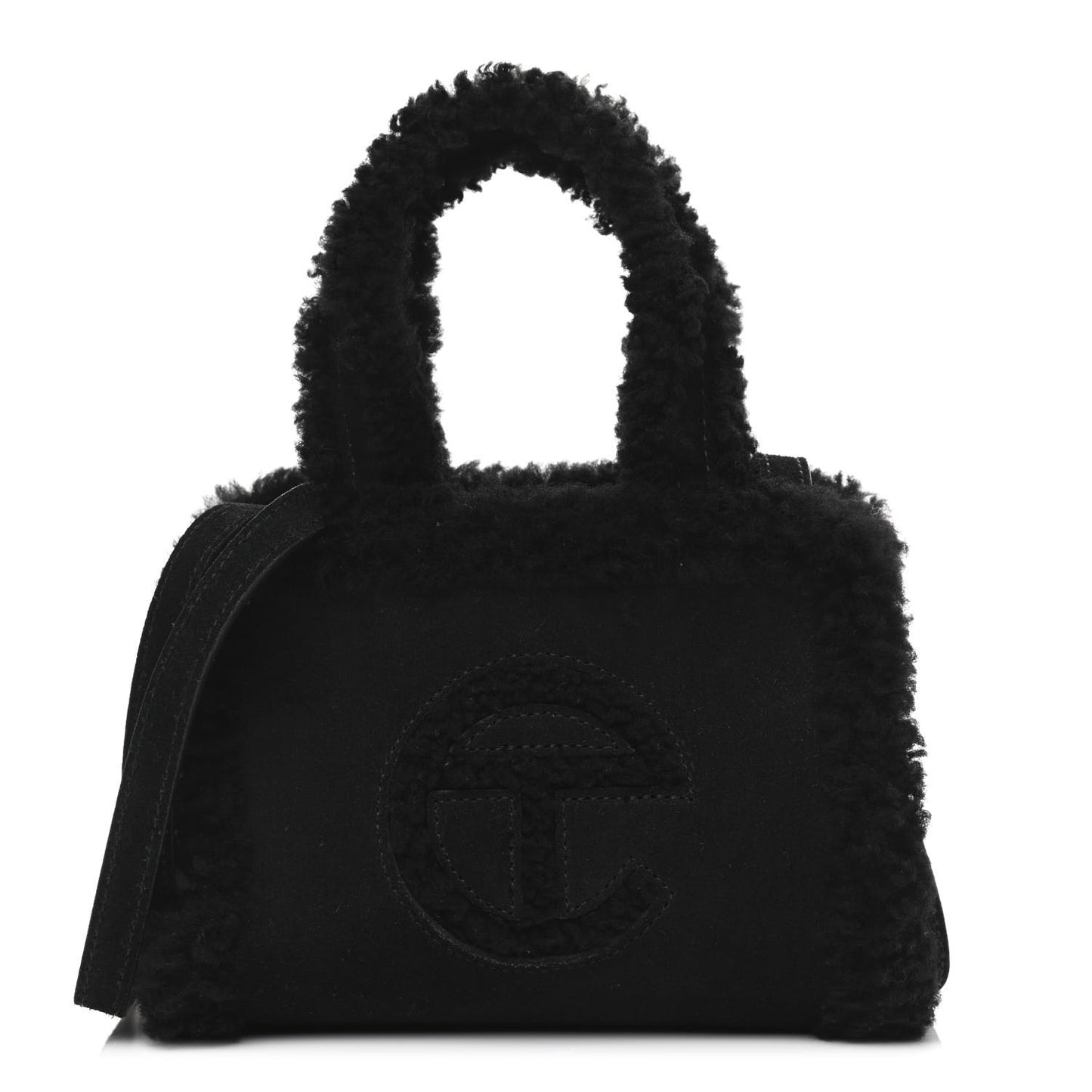 X UGG Suede Shearling Small Shopping Bag Black