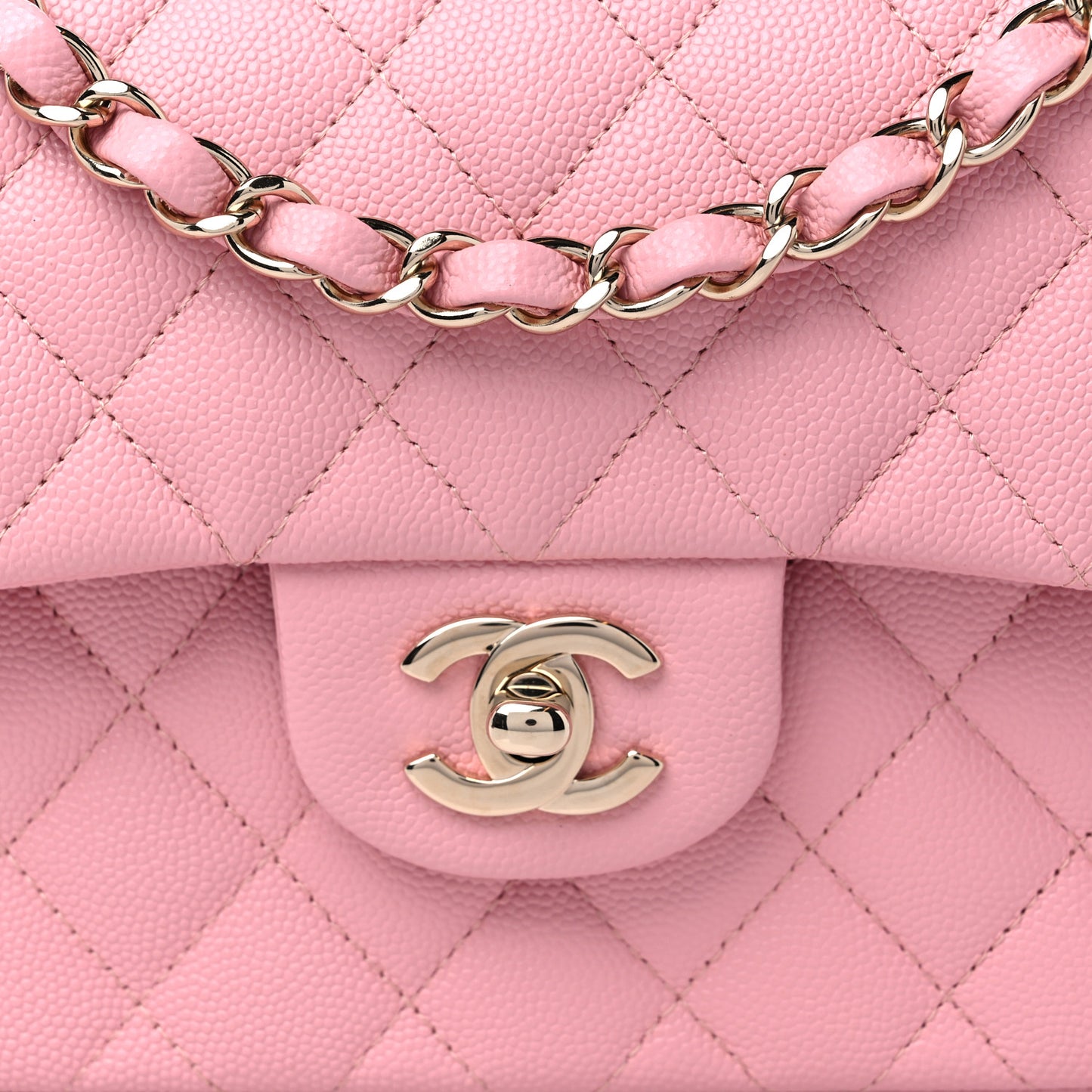 Caviar Quilted Small Double Flap Pink