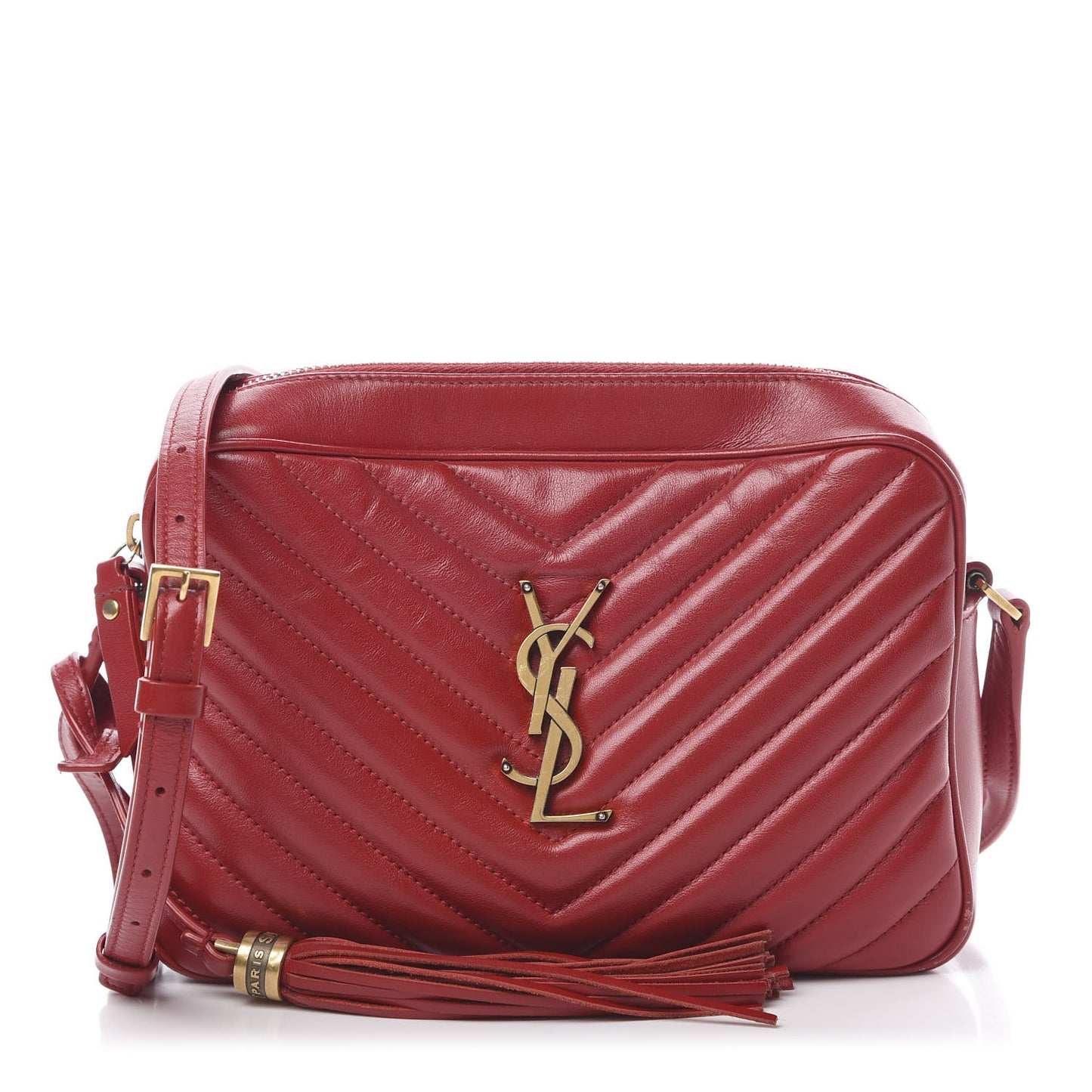 Calfskin Matelasse Monogram Lou Camera Bag Red