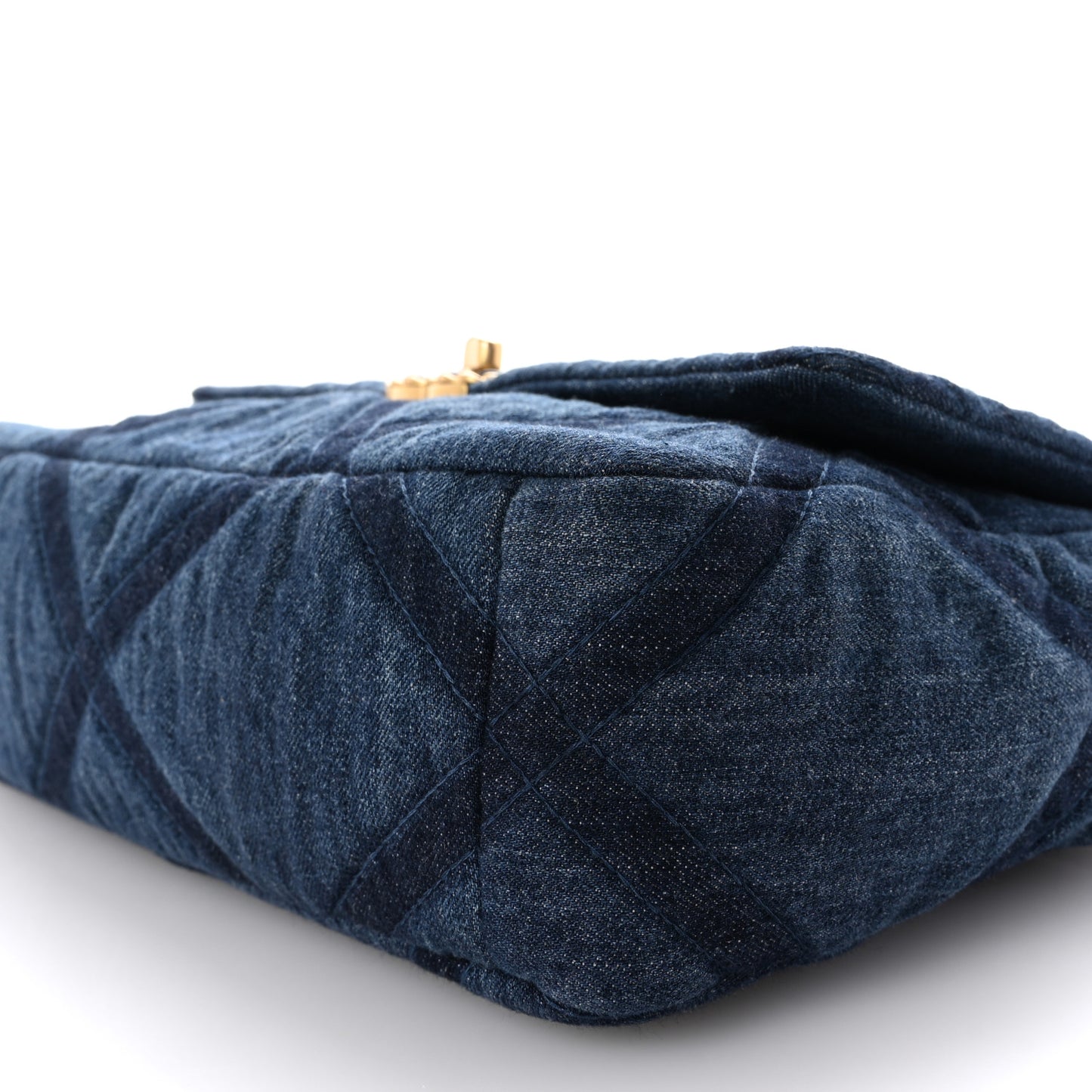 Denim Quilted Large Chanel 19 Flap Blue