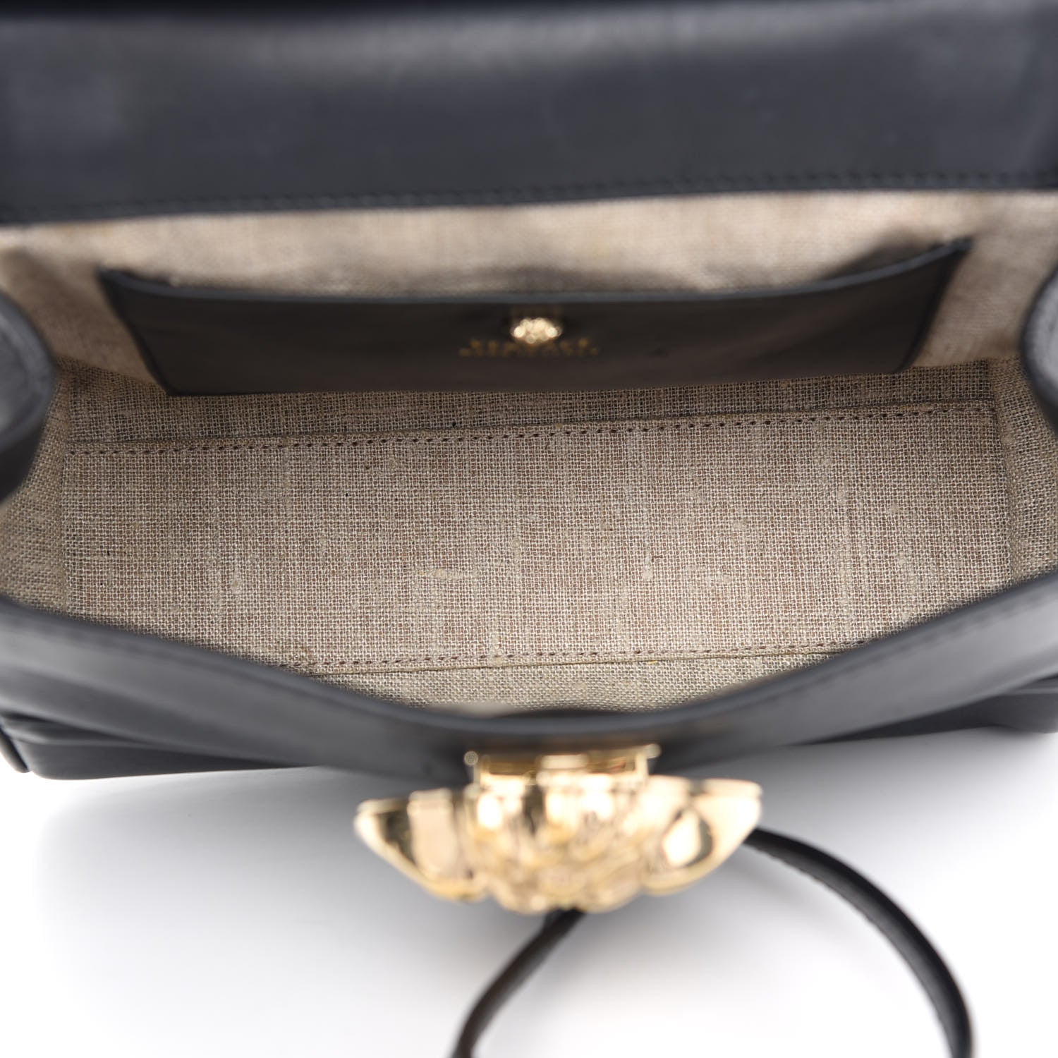 Versace Calfskin Medium Palazzo Empire Crossbody Bag Black 4 of 10