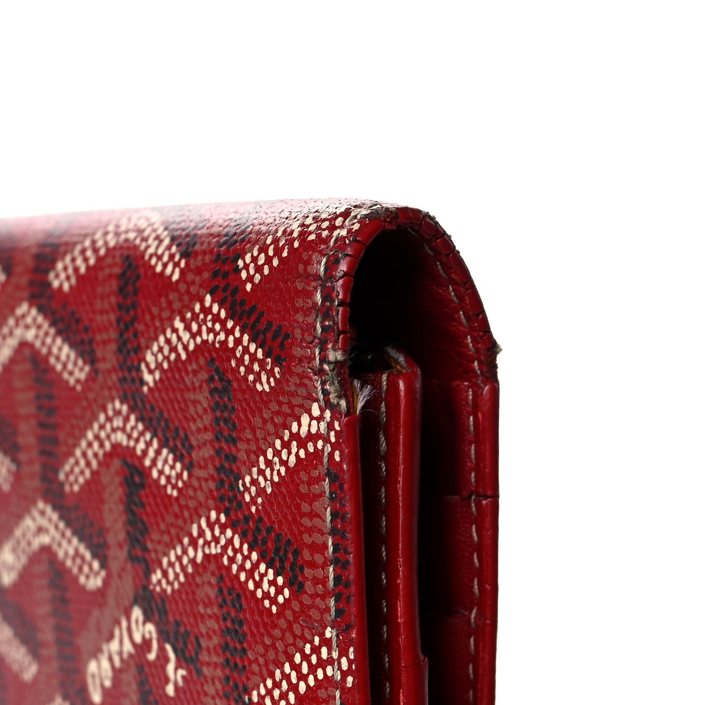 Goyardine Long Bi-Fold Wallet Red