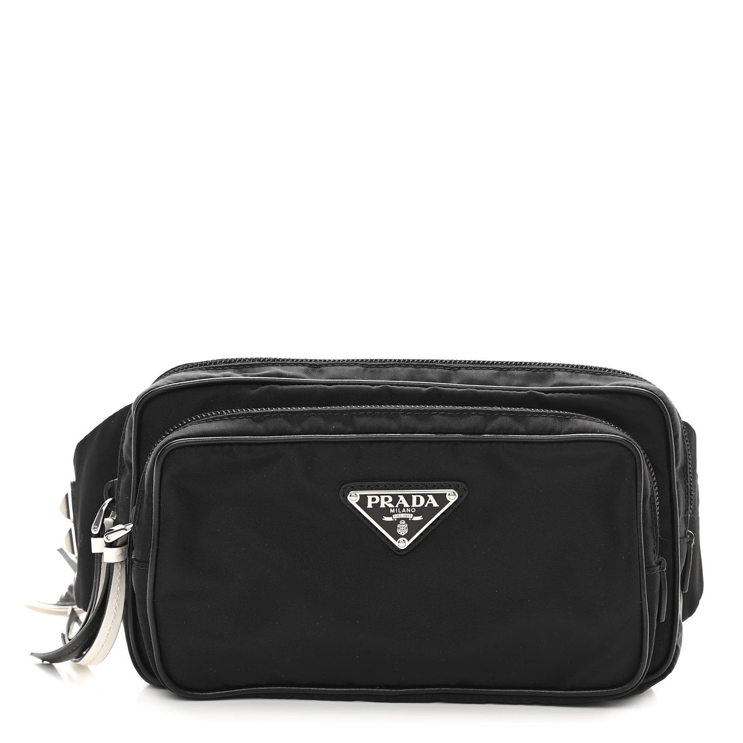 Tessuto Nylon Studded Belt Bag Black White