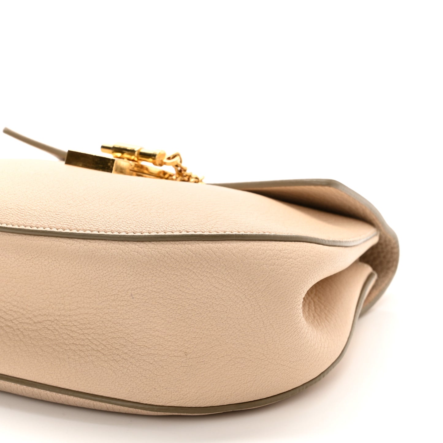 Grained Lambskin Drew Shoulder Bag Abstract White