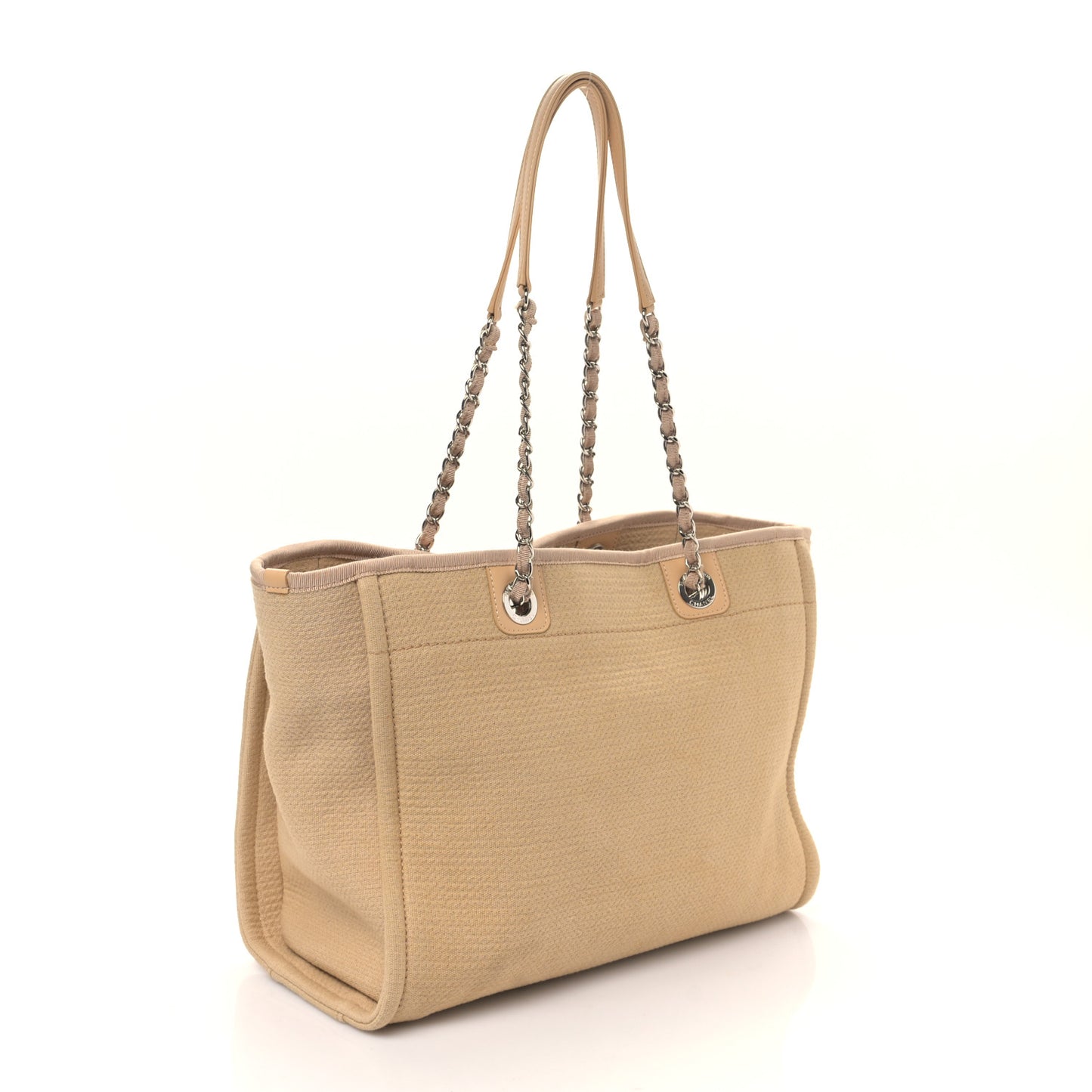 Mixed Fibers Small Deauville Tote Beige