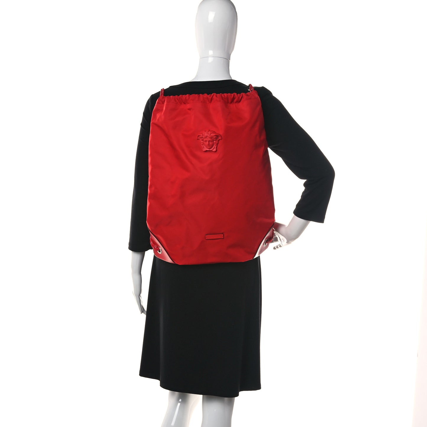 Nylon Medusa Drawstring Backpack Red