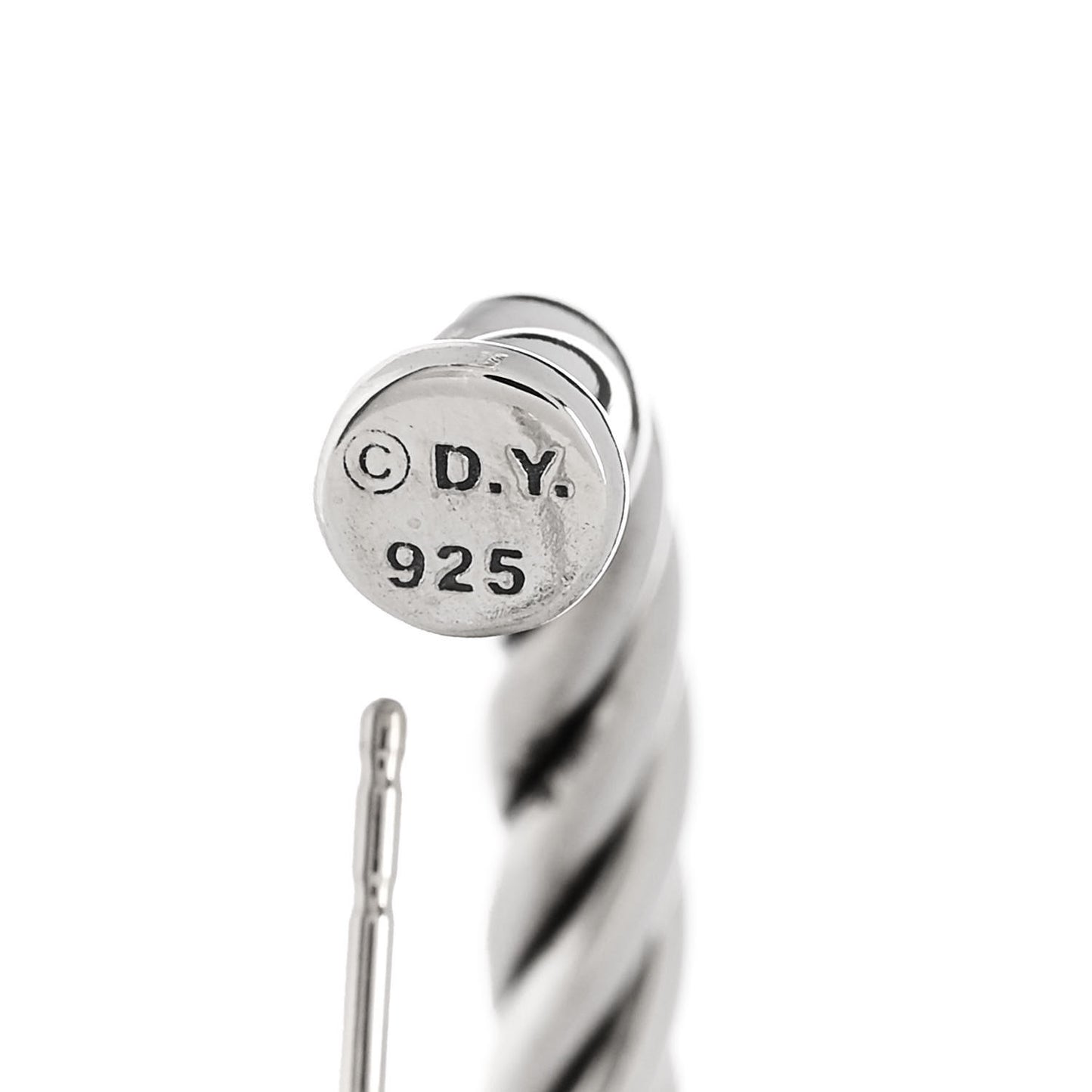 Sterling Silver Diamond Cable Classics Hoop Earrings