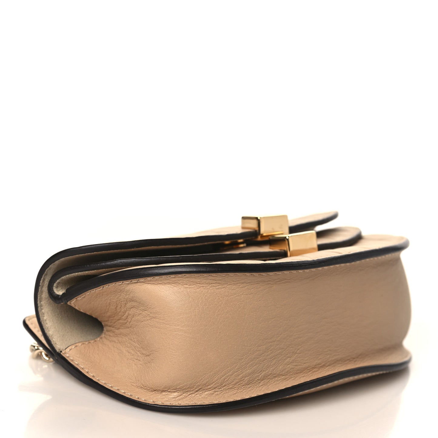 Calfskin Embossed Nano Georgia Crossbody Bag Sand