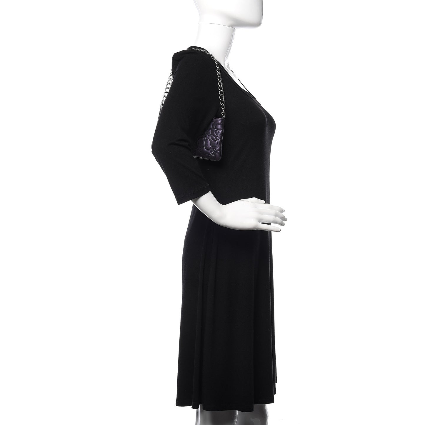 Lambskin Camellia Evening Bag Purple